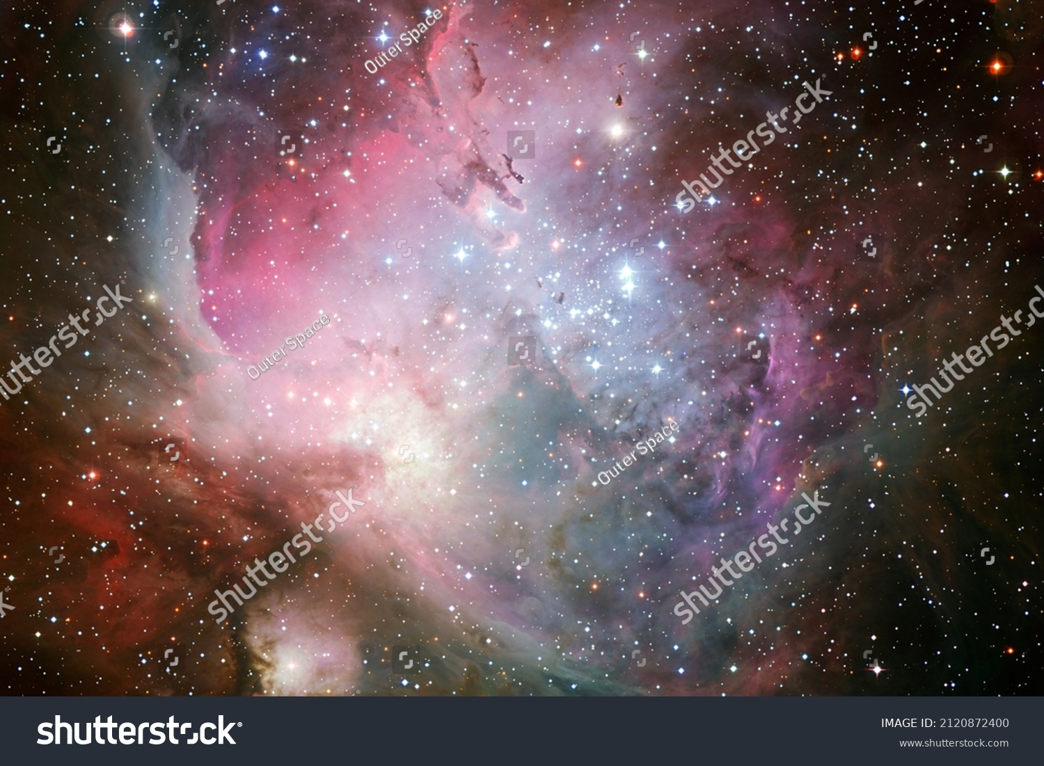 Beautiful galaxy somewhere in deep space. Cosmic wallpaper. Elements of this image furnished by NASA #2120872400
