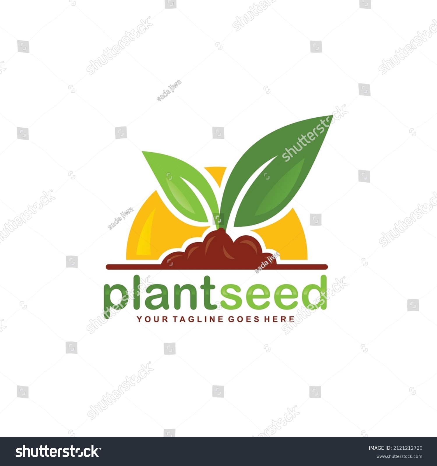 Plant seed logo design vector illustration - Royalty Free Stock Vector ...