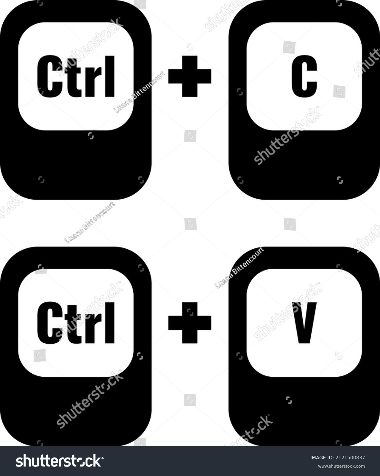 Ctrl c and Ctrl v keyboard shortcuts Royalty Free Stock Vector