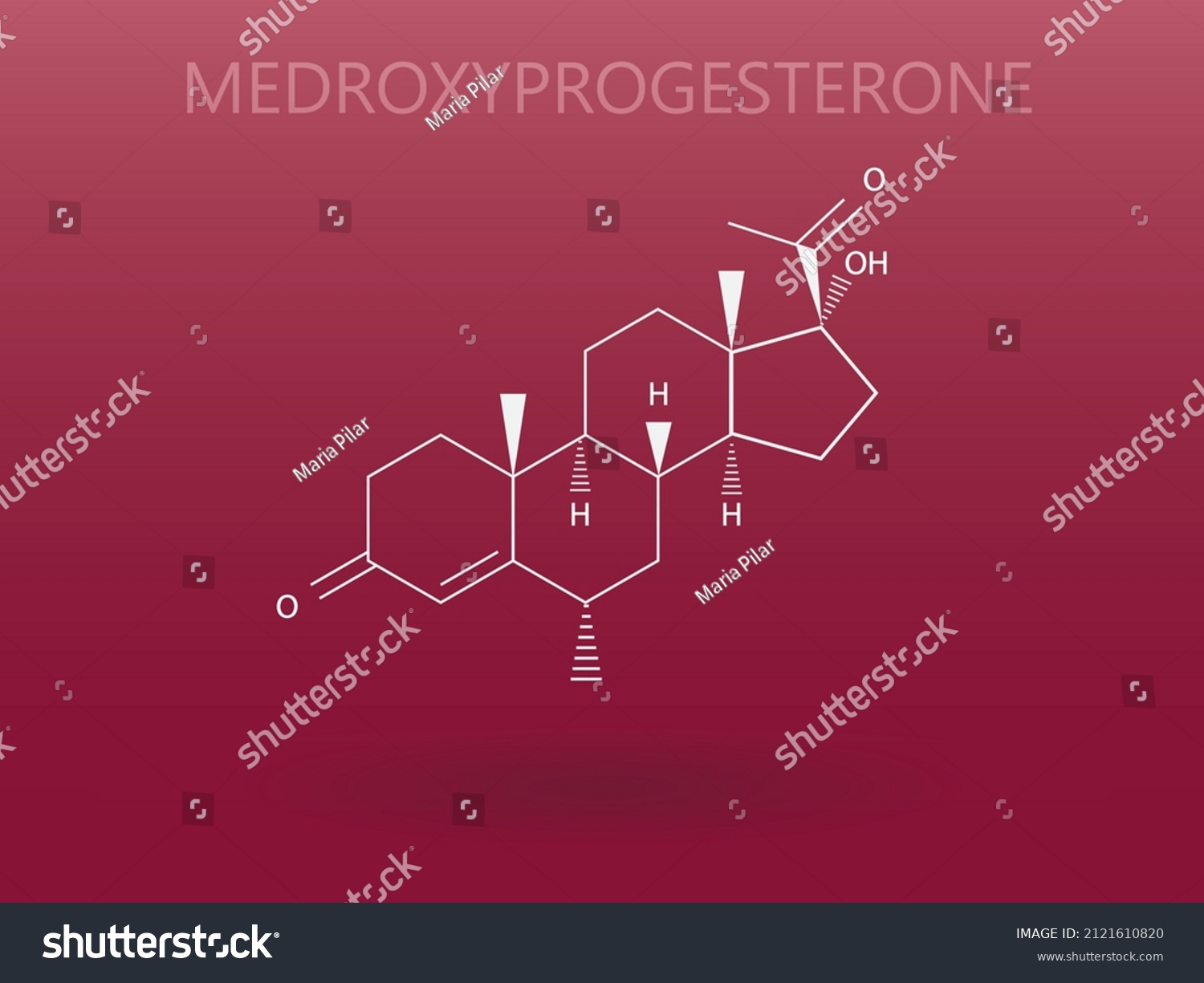 Chemical structure of medroxyprogesterone , used - Royalty Free Stock ...