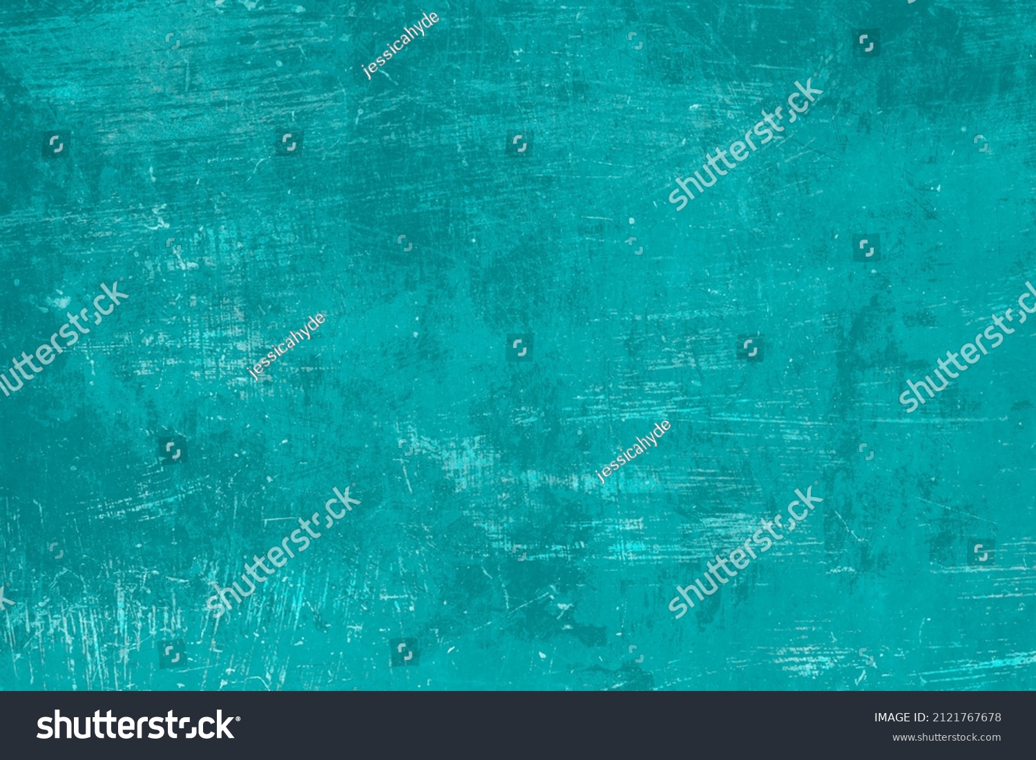 Old worn out turquoise colored metal sheet background, grunge texture  #2121767678