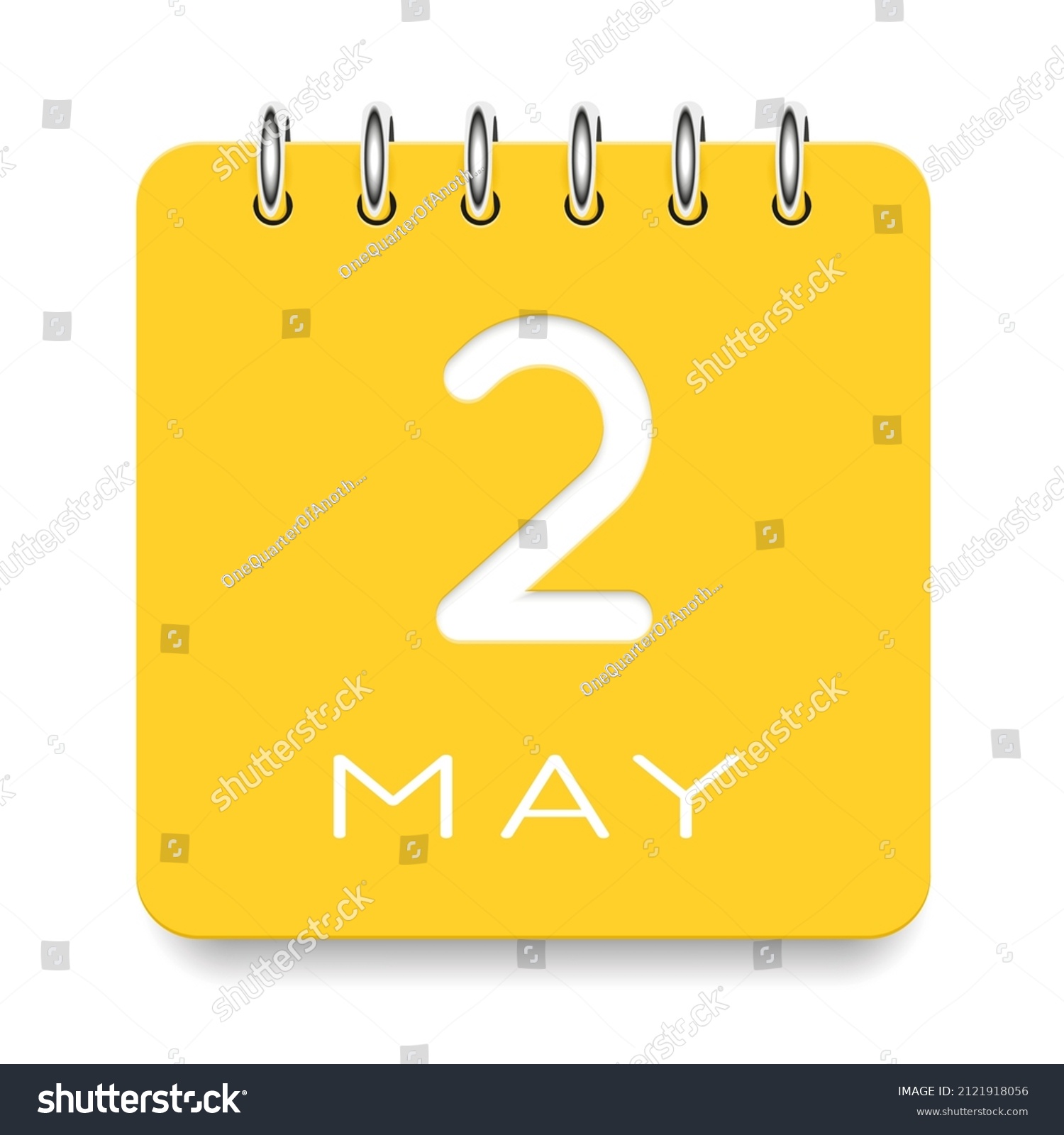 02 Day Of The Month May Cute Yellow Calendar Royalty Free Stock