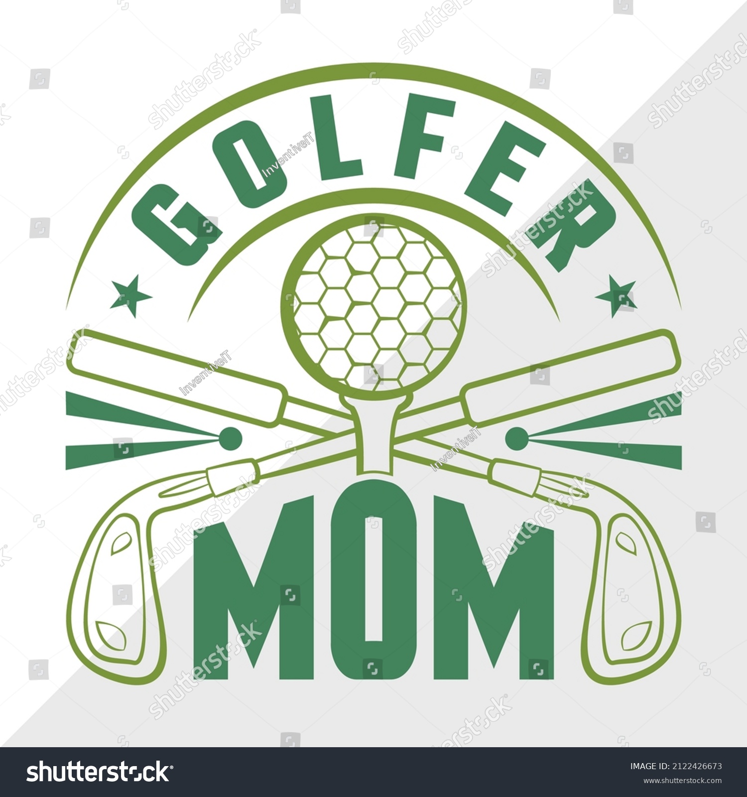 Golfer Mom Printable Vector Illustration - Royalty Free Stock Vector ...