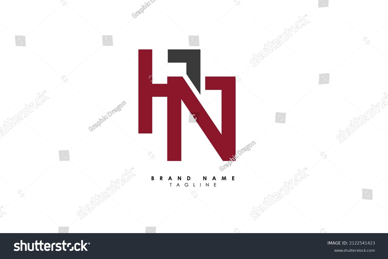 Alphabet Letters Initials Monogram Logo HN, NH, - Royalty Free Stock ...