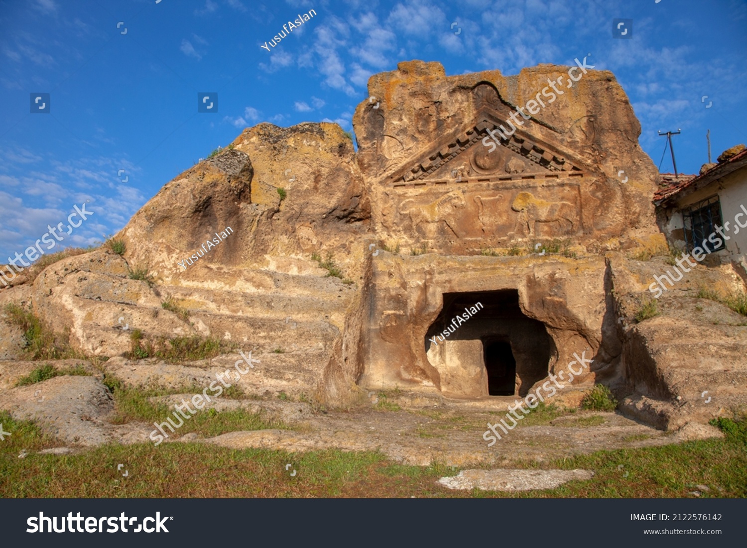 Ancient Lion tomb view, Phrygian valley, Eskişehir province #2122576142