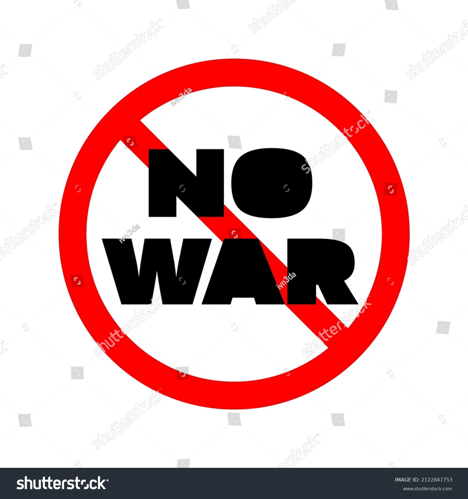 No war sign. Round red prohibition sign with a - Royalty Free Stock ...