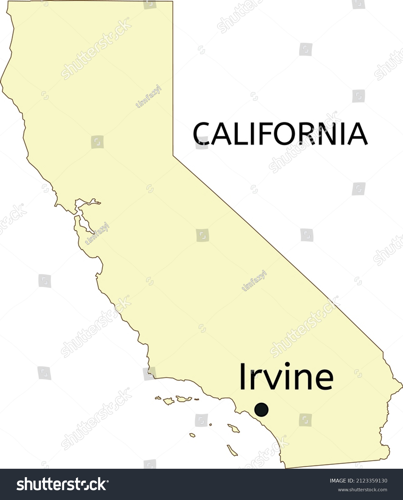 Irvine city location on California map - Royalty Free Stock Vector ...