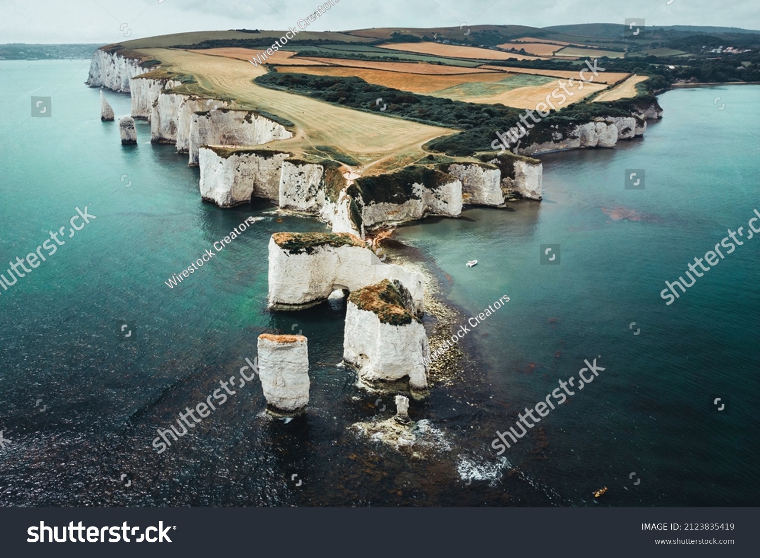 The beautiful view of Old Harry Rocks  UNESCO World Heritage Site  Southern England  #2123835419