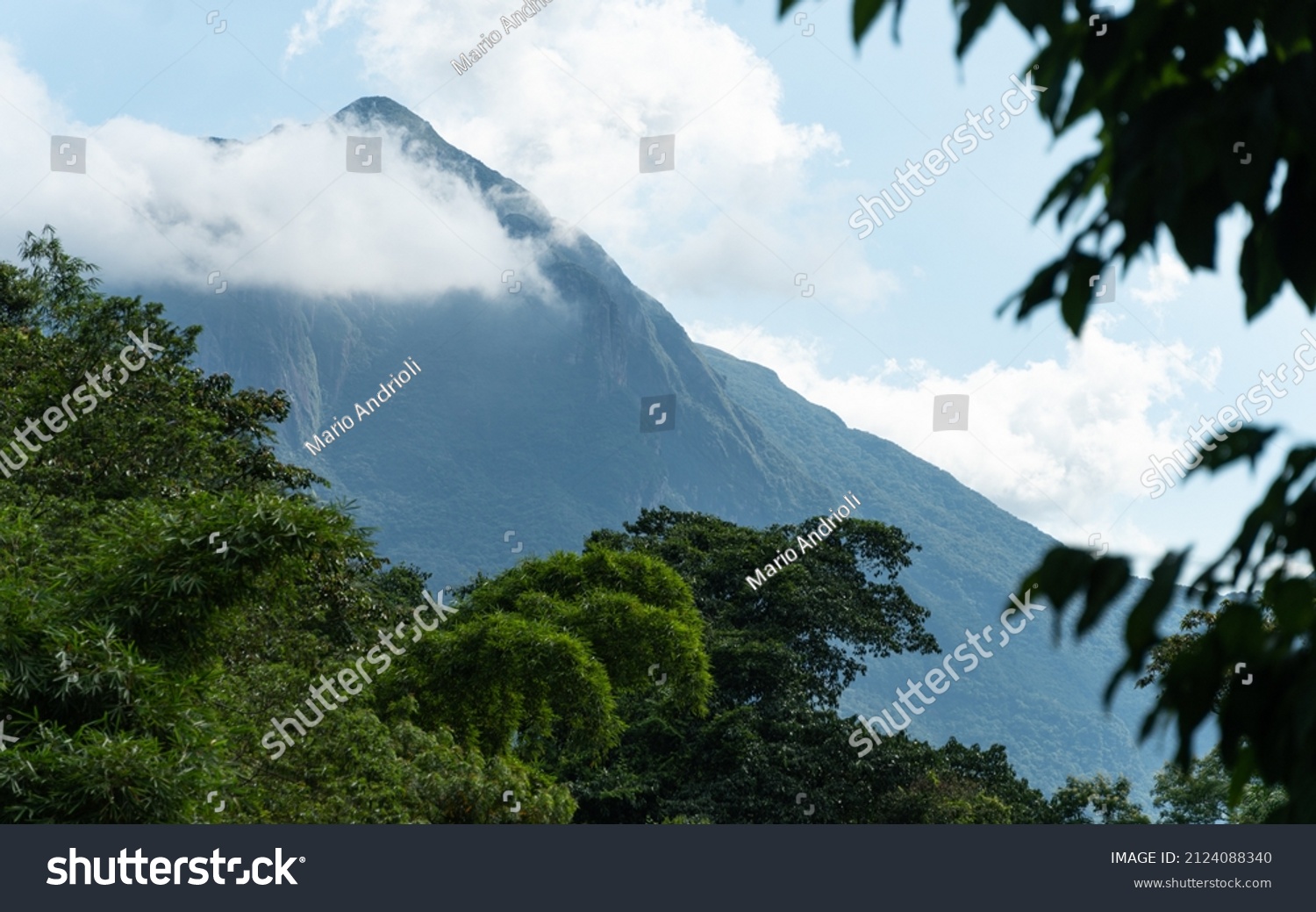 Marumbi peak in the Atlantic Forest of Paraná, in the midst of clouds #2124088340