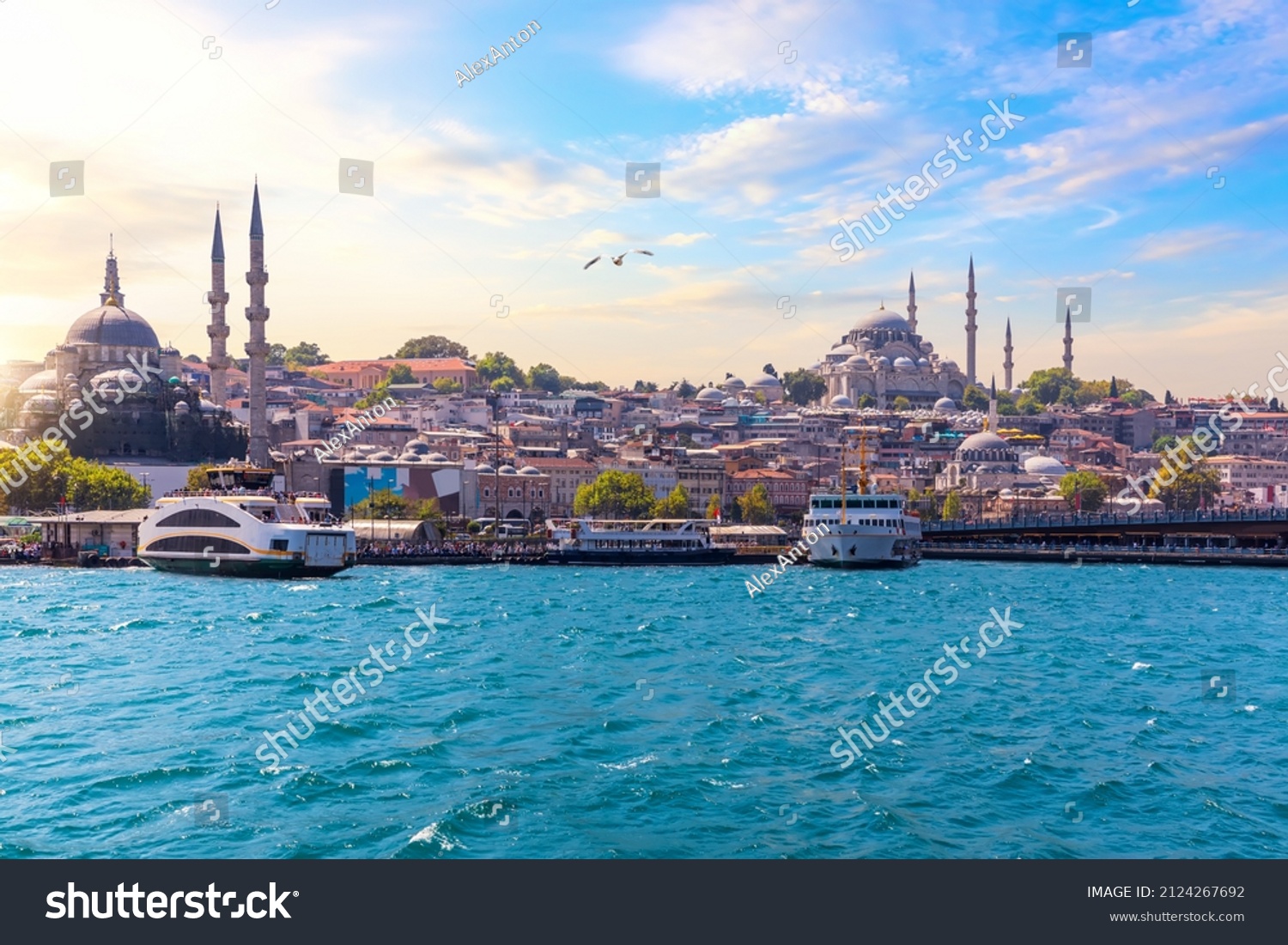 Famous Rustem Pasha Mosque and Suleymaniye Mosque, Bosphorus, Istanbul #2124267692