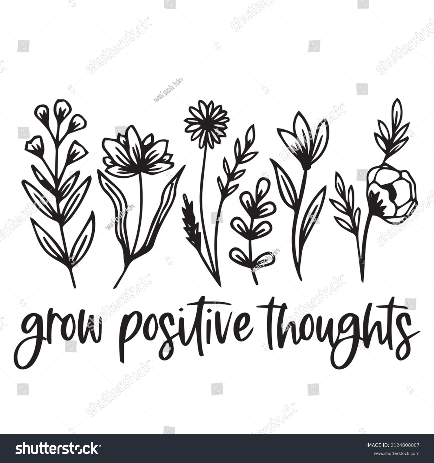 grow positive thoughts logo inspirational quotes - Royalty Free Stock ...