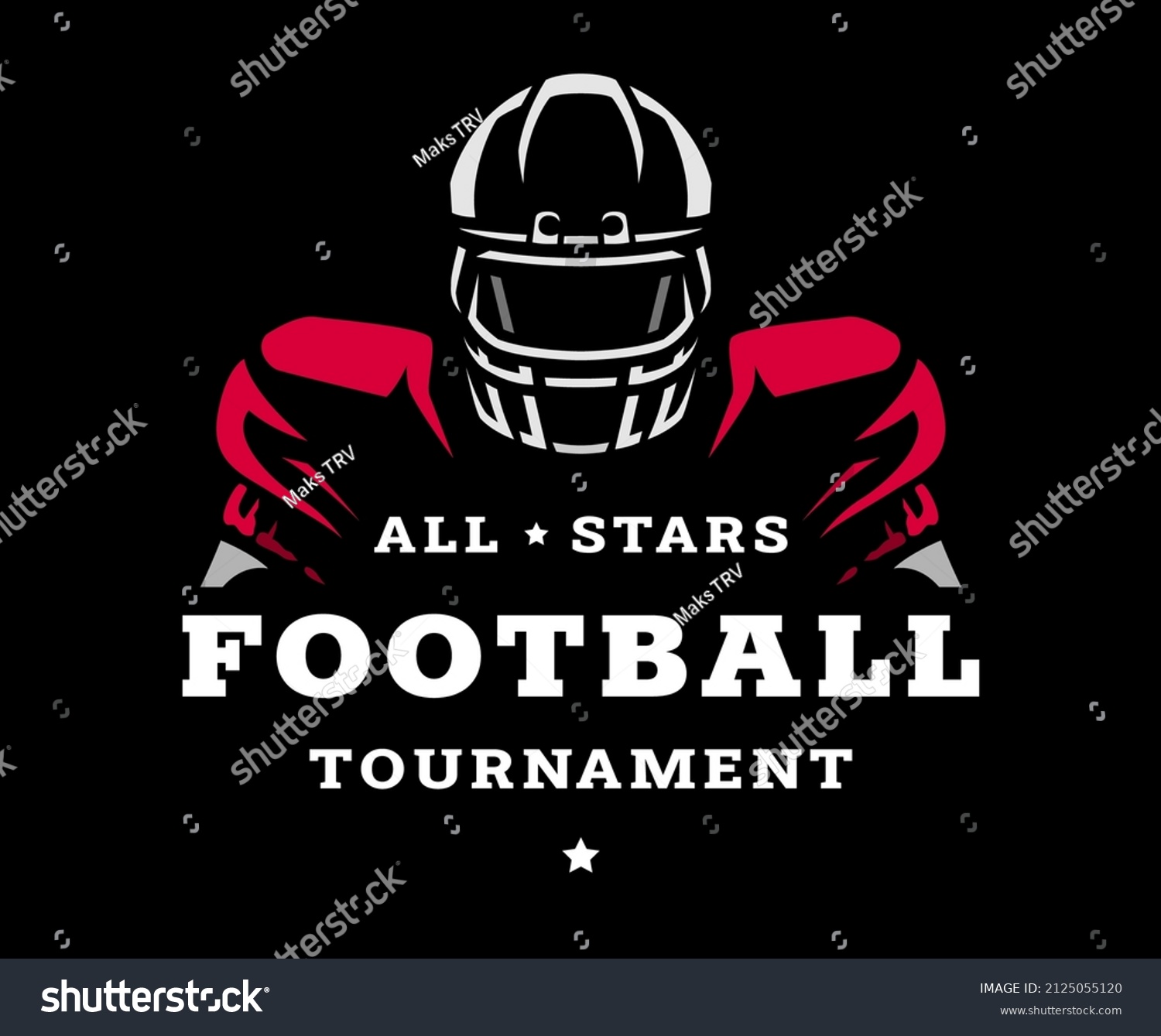 American Football tournament emblem, logo - Royalty Free Stock Vector ...