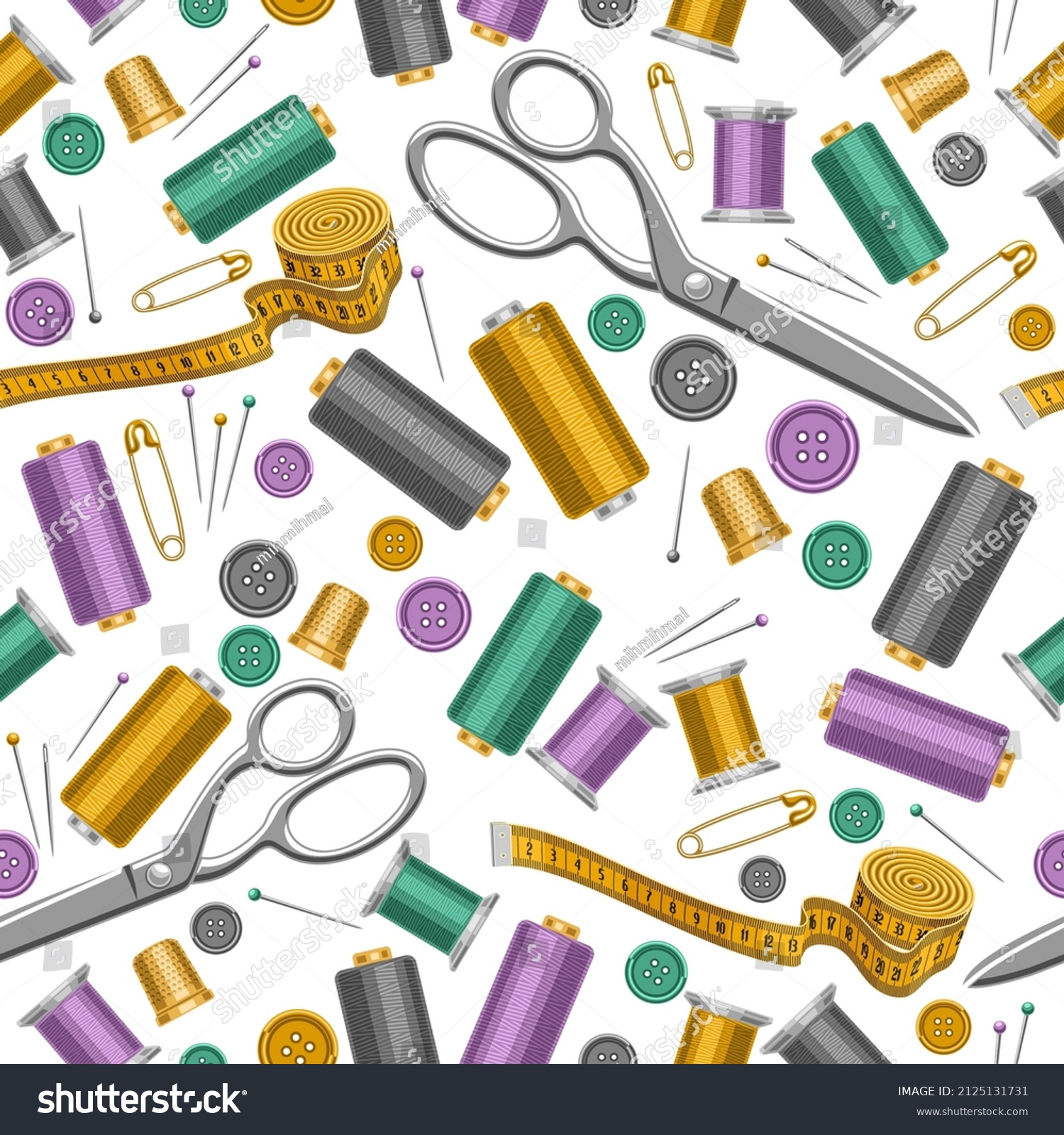 Vector Sewing Seamless Pattern Decorative Royalty Free Stock Vector