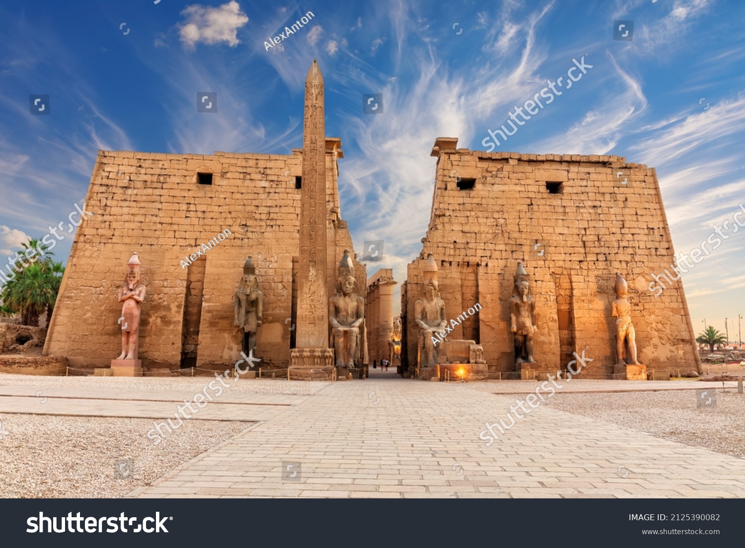World famous Luxor Temple, view of the main entrance, Egypt #2125390082