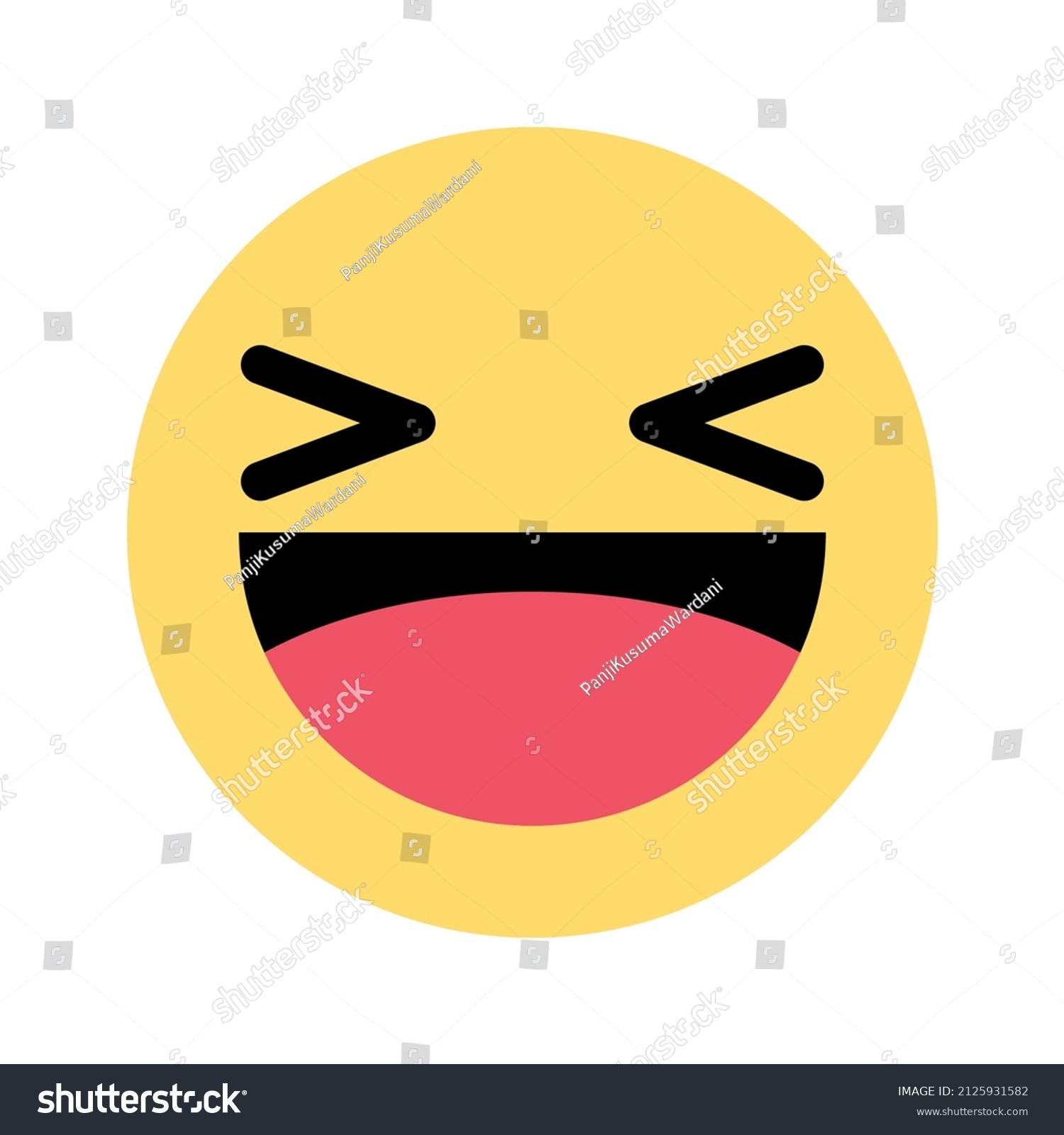 Laughing Reaction Emoji. Haha React. Smiling or - Royalty Free Stock ...