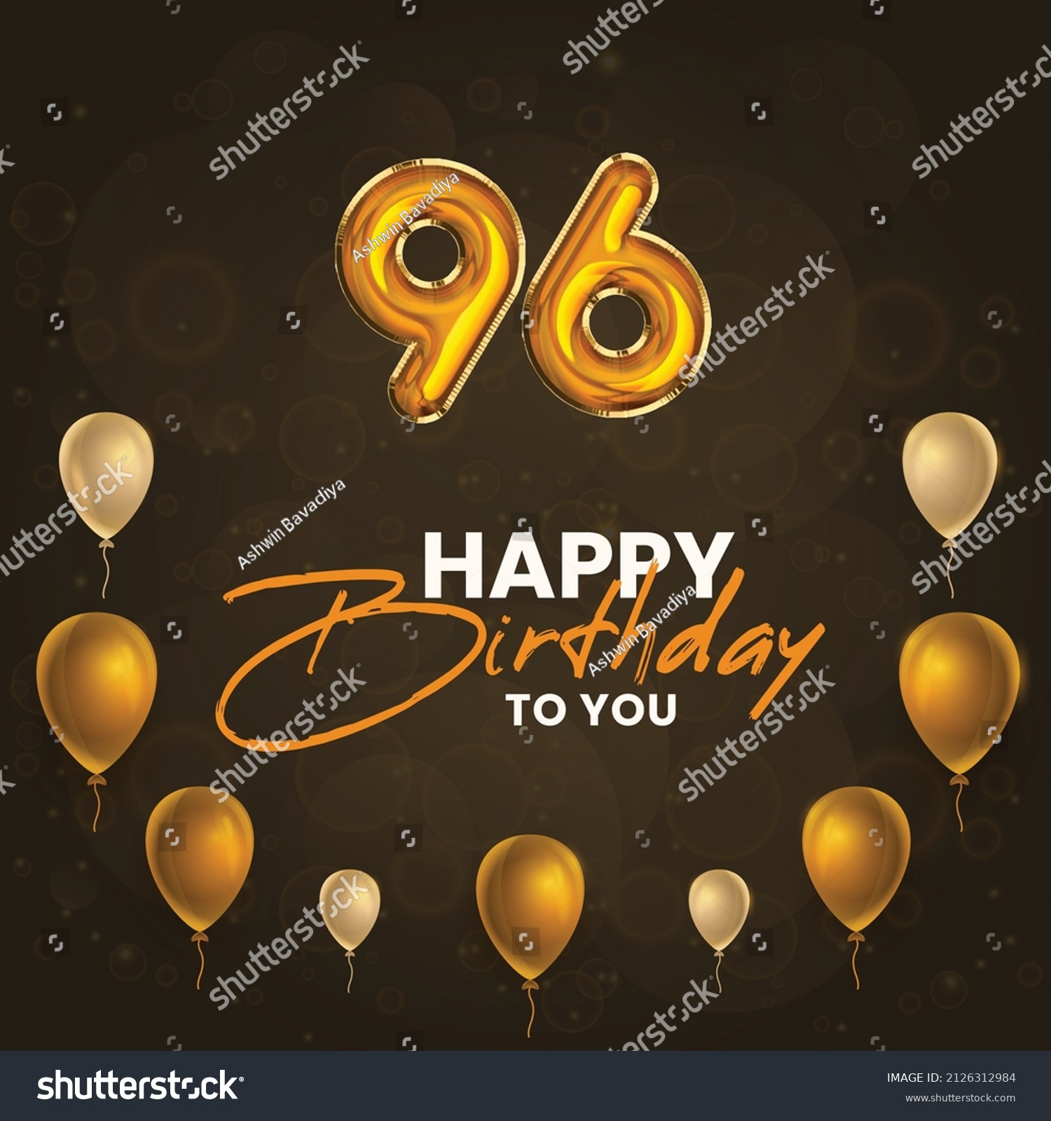 Happy 96th birthday, greeting card, vector - Royalty Free Stock Vector ...