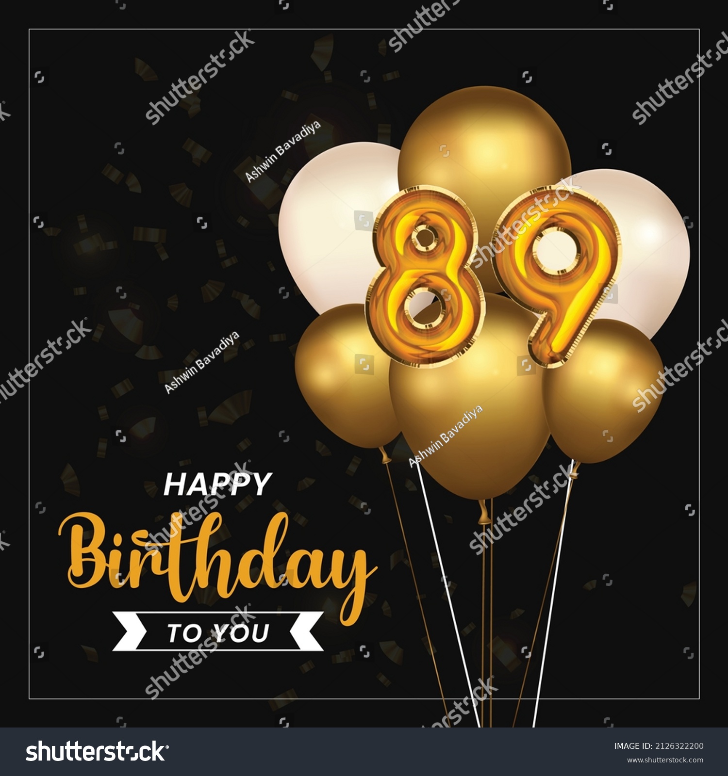 Happy 89th birthday, greeting card, vector - Royalty Free Stock Vector ...