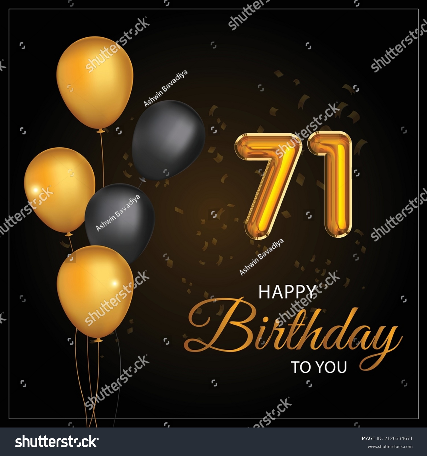 Happy 71st birthday, greeting card, vector - Royalty Free Stock Vector ...