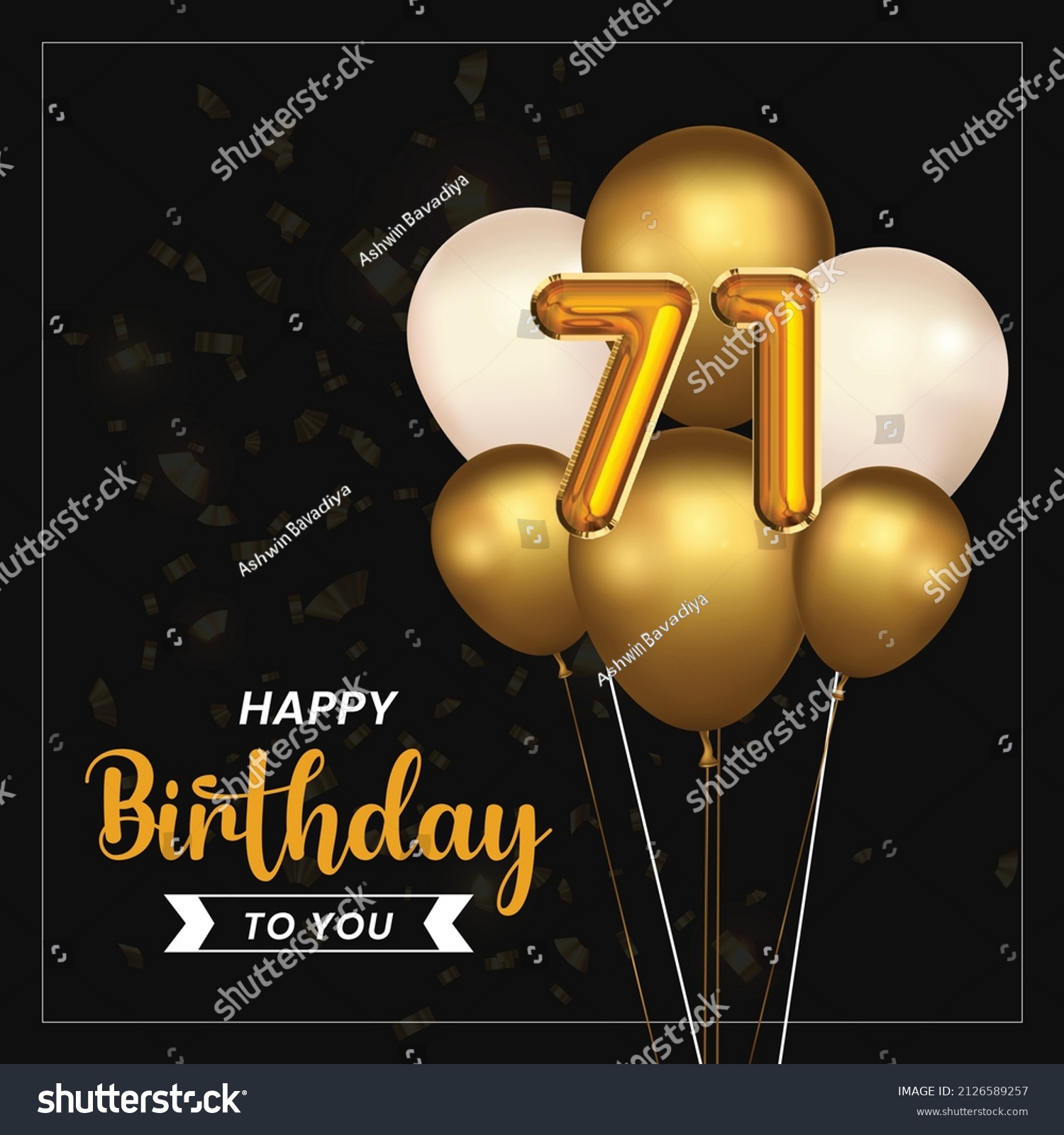 Happy 71st birthday, greeting card, vector - Royalty Free Stock Vector ...