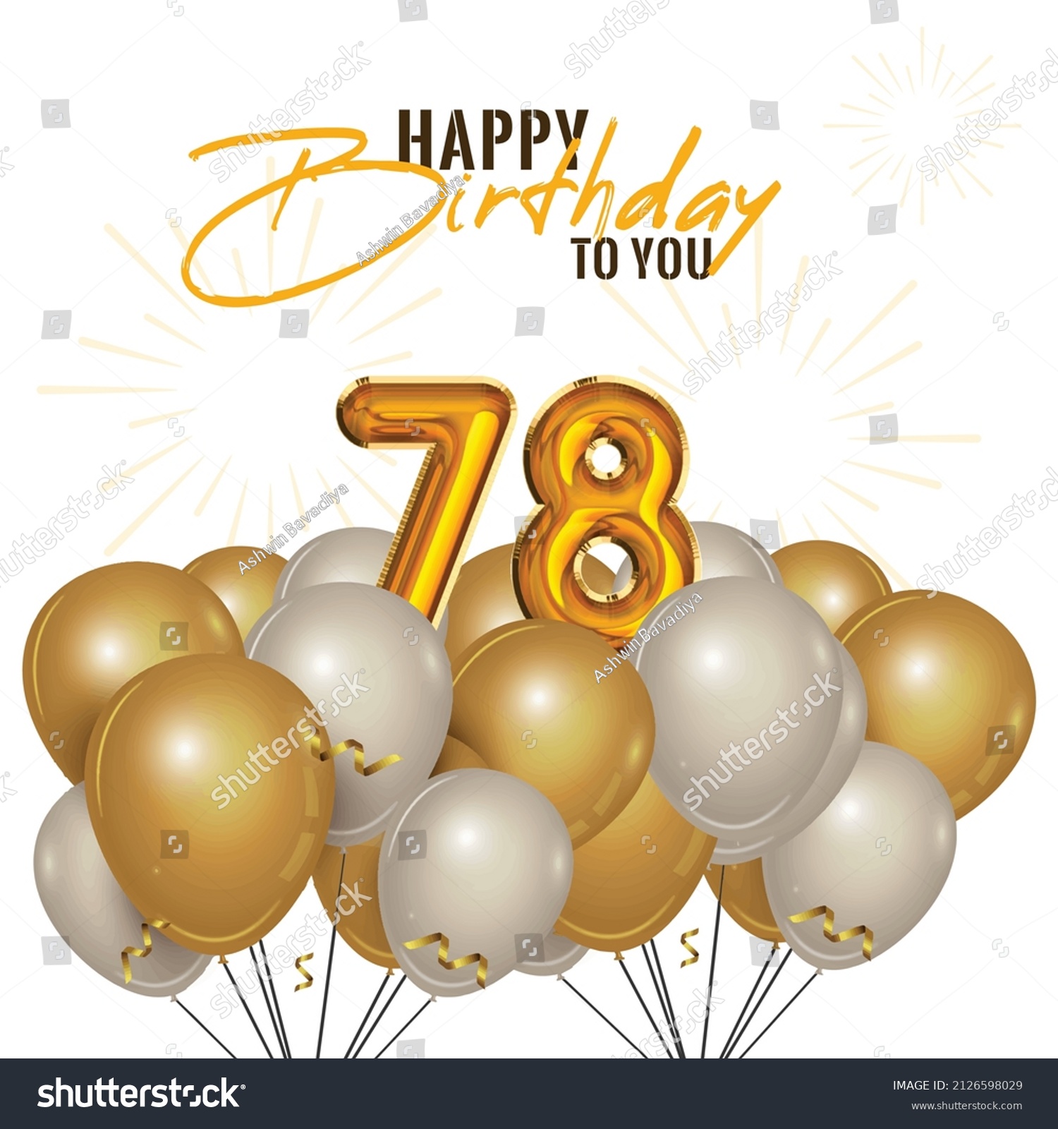 Happy 78th Birthday, Greeting Card, Vector - Royalty Free Stock Vector ...