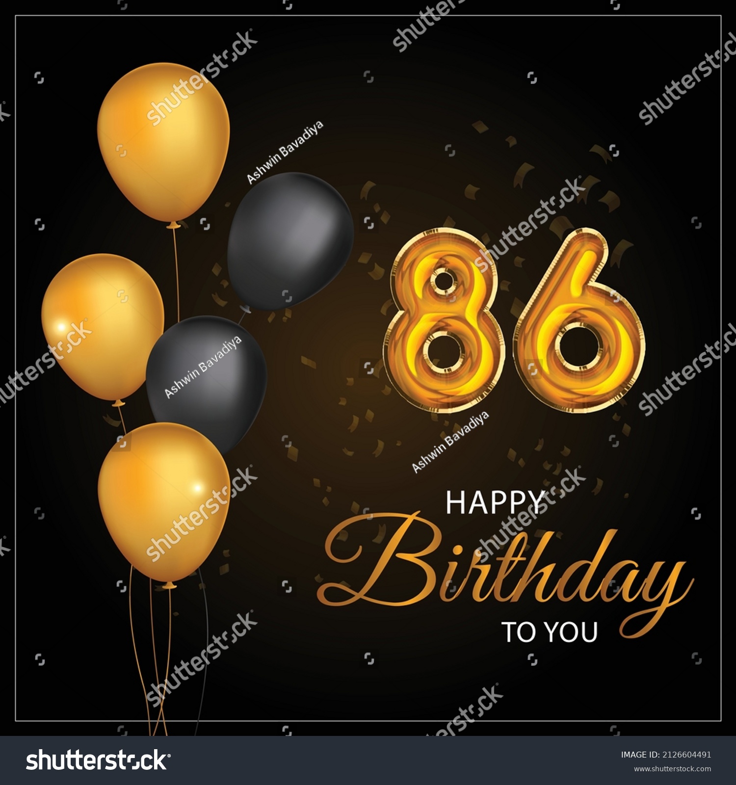 Happy 86th birthday, greeting card, vector - Royalty Free Stock Vector ...