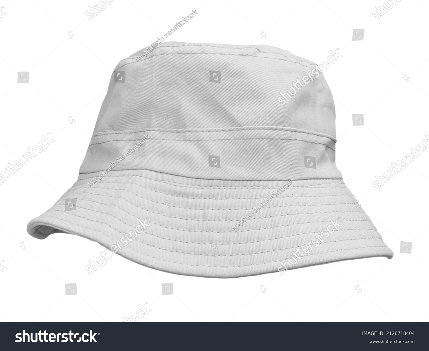 white bucket hat isolated on white #2126718404