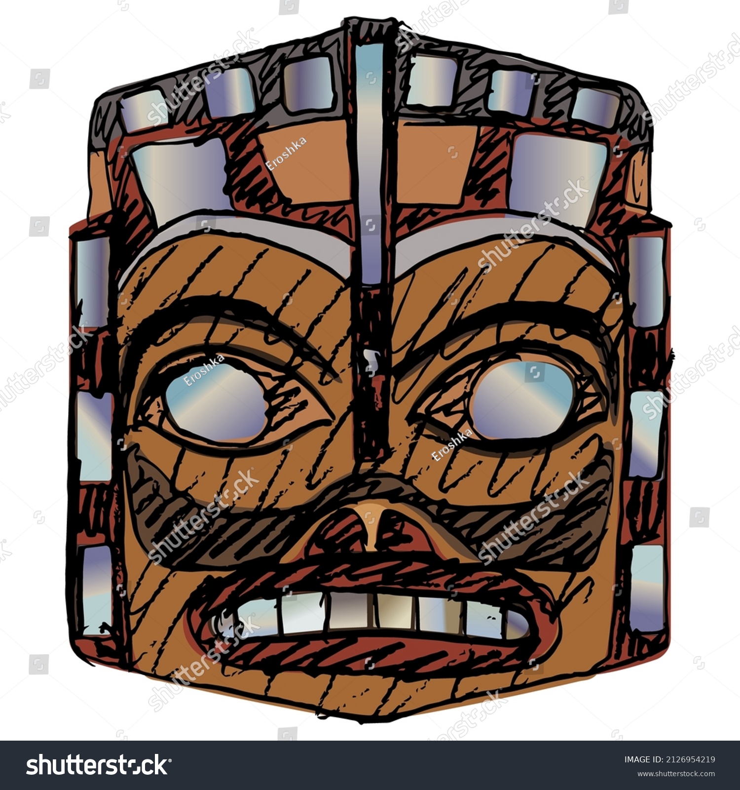 Native American ethnic mask of Haida Indians. - Royalty Free Stock ...