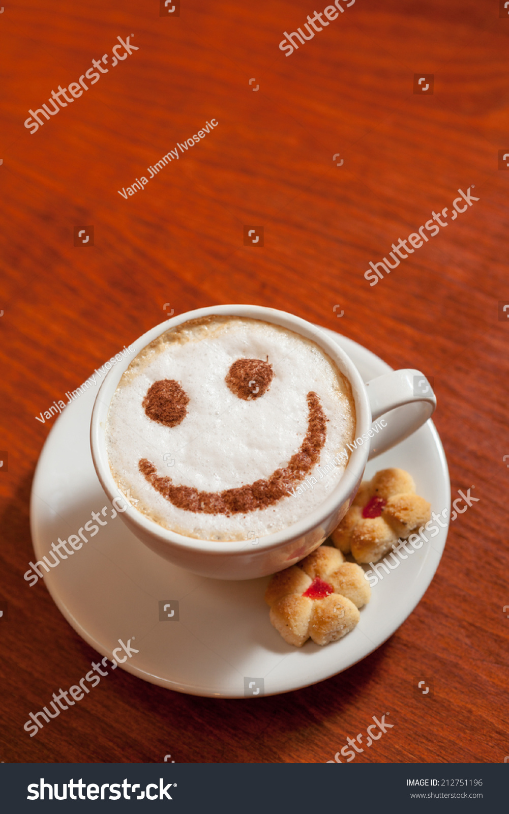Decorated Cappuccino cup - Smiling Coffee #212751196