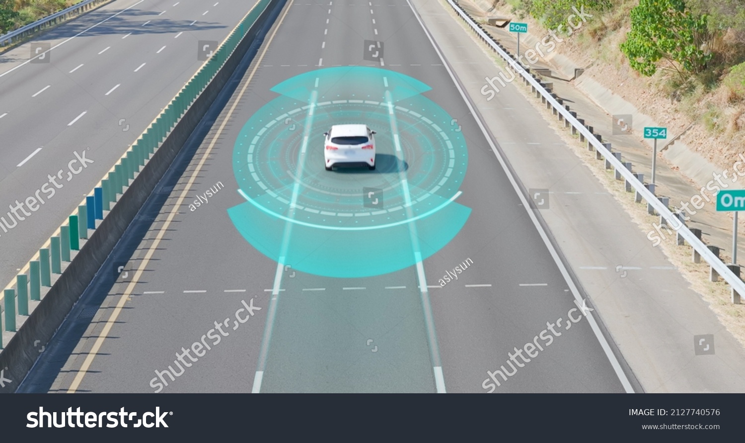 Autonomous car of Automotive sensing concept - Driver assistant system and Adaptive cruise control #2127740576