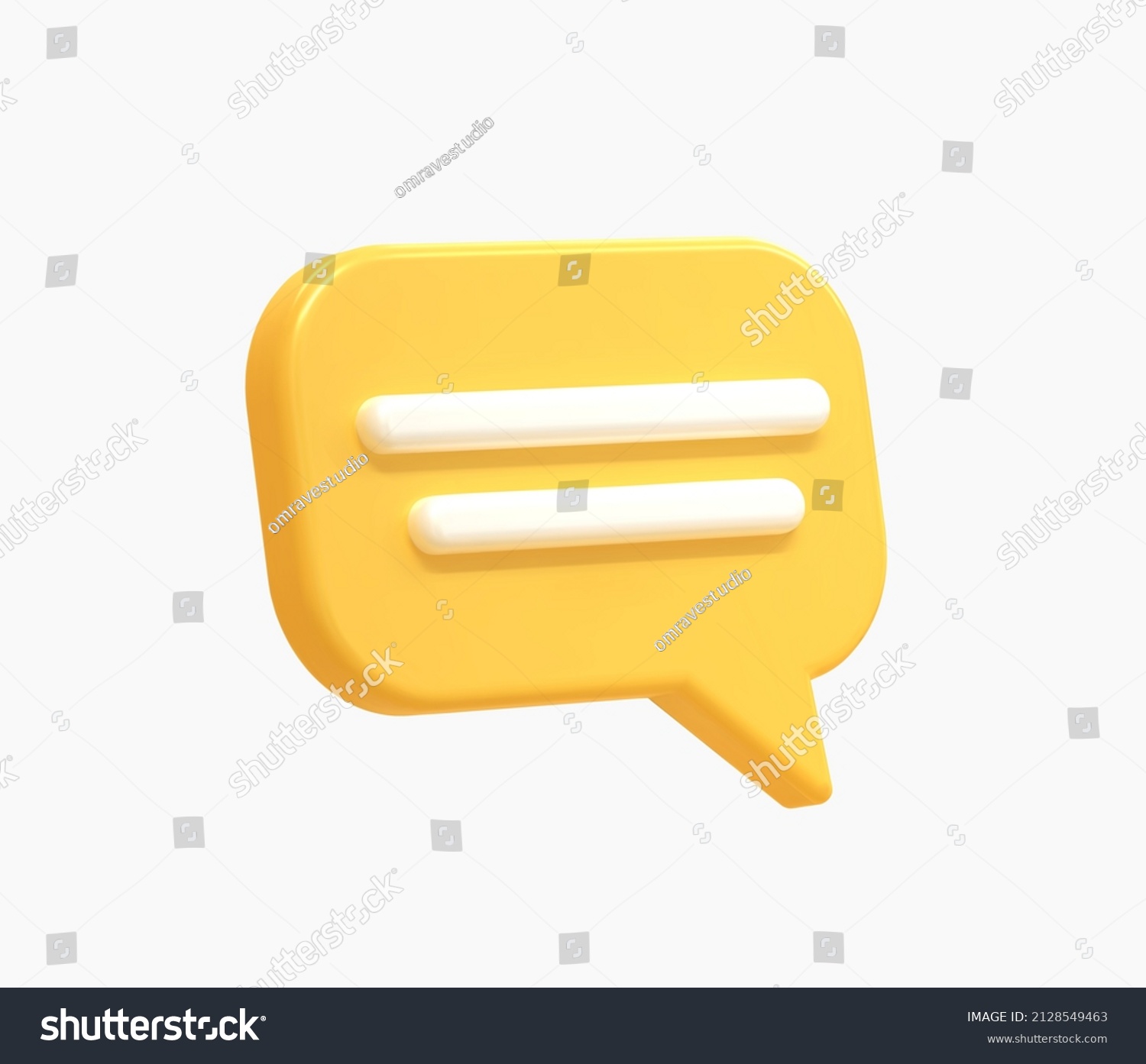 3D Realistic chat or online message vector illustration #2128549463