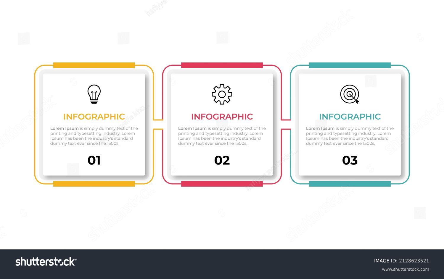 Business infographic template. Thin line design label with icon and 3 options, steps or processes. #2128623521