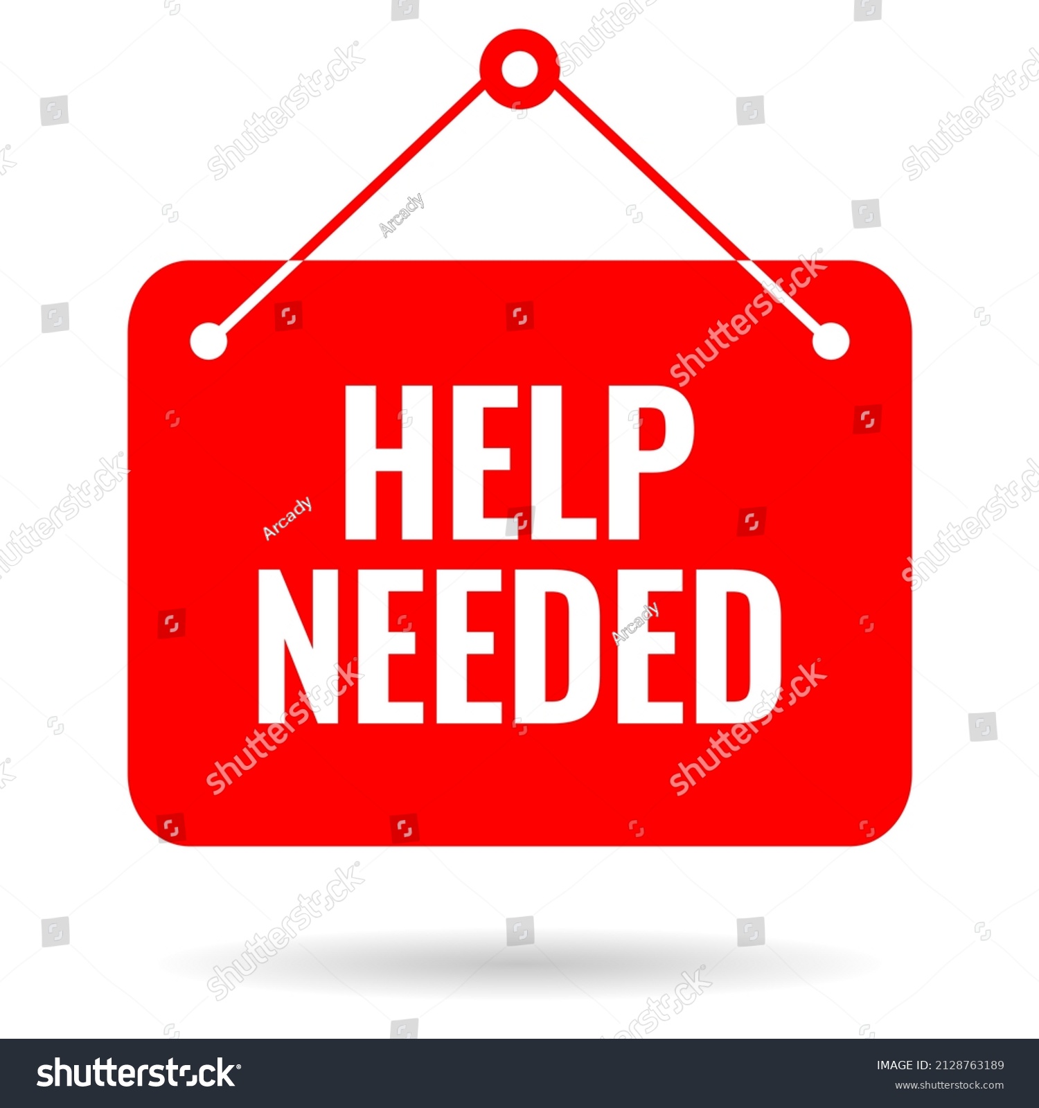 Help needed vector hanging banner isolated on - Royalty Free Stock ...