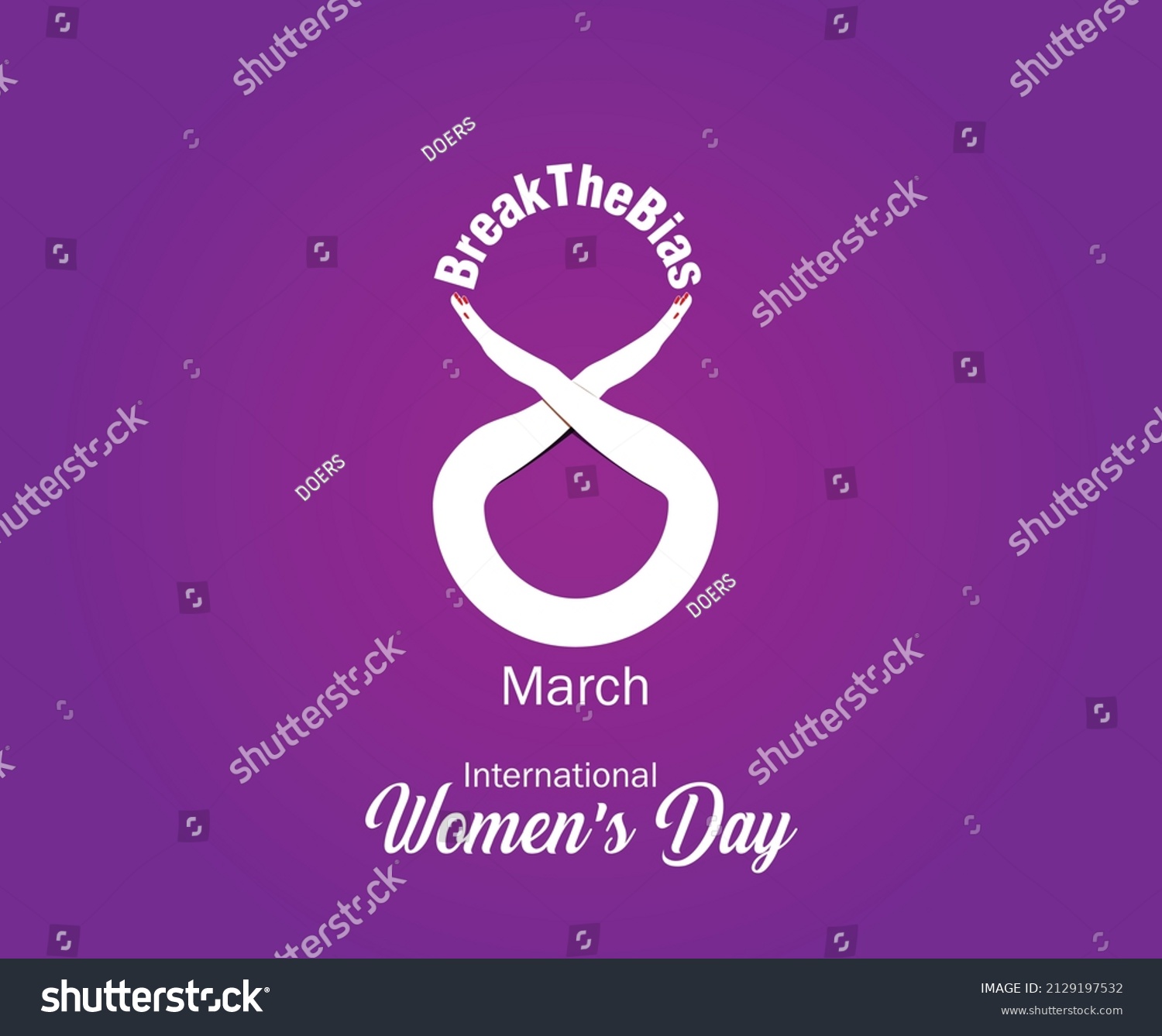 8 March, Break The Bias women's day 2022 concept Banner. Celebrate women's achievement. Raise awareness against bias. International women's day colorful banner background. #2129197532