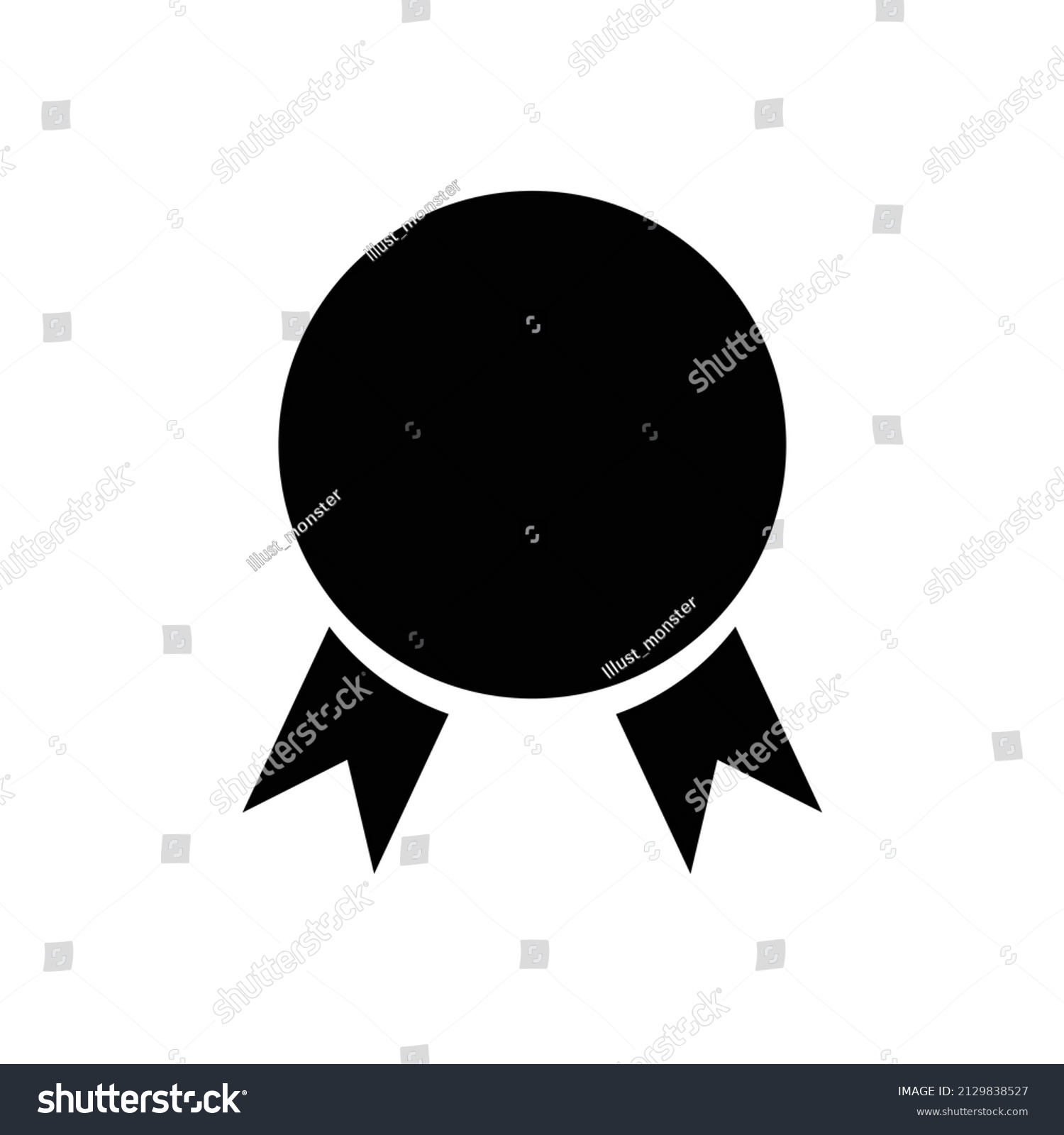 Award badge silhouette icon. Vector. - Royalty Free Stock Vector ...