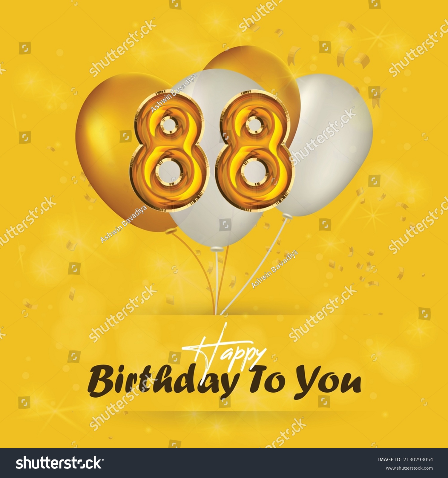 Happy 88th birthday, greeting card, vector - Royalty Free Stock Vector ...