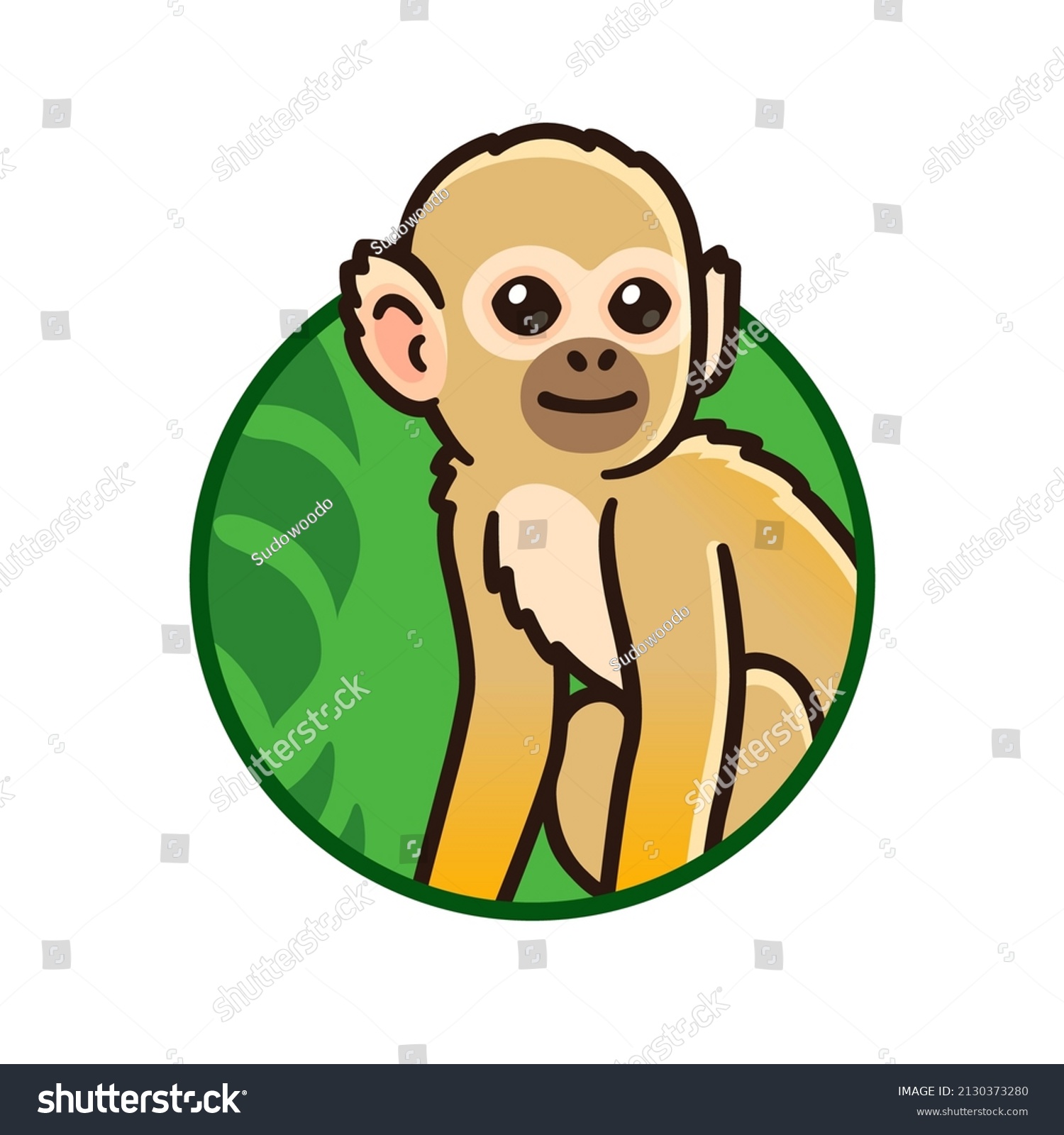 Cute cartoon tropical rainforest squirrel monkey - Royalty Free Stock ...