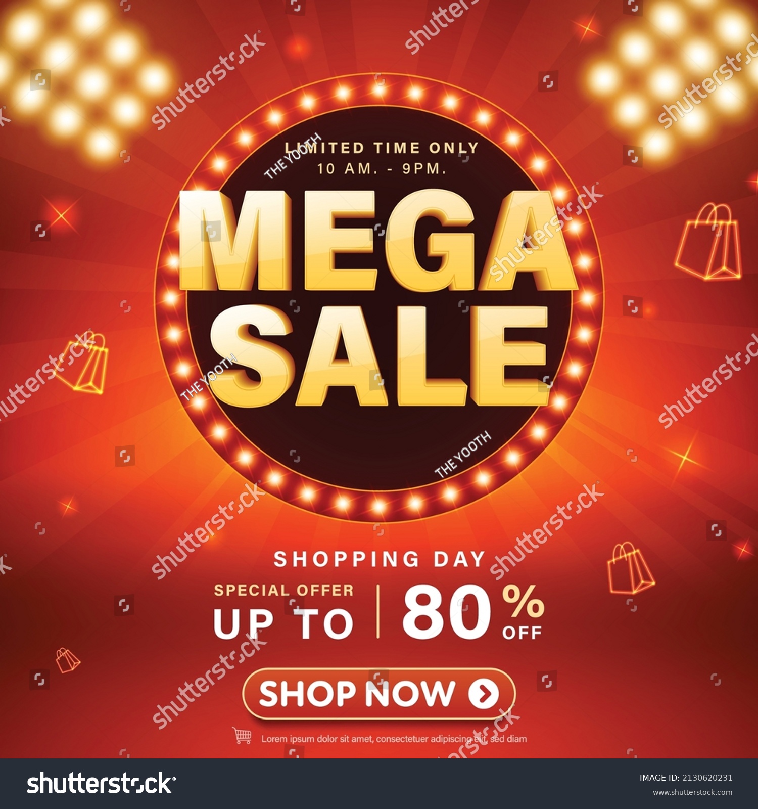 Mega sale banner template design for web or - Royalty Free Stock Vector ...