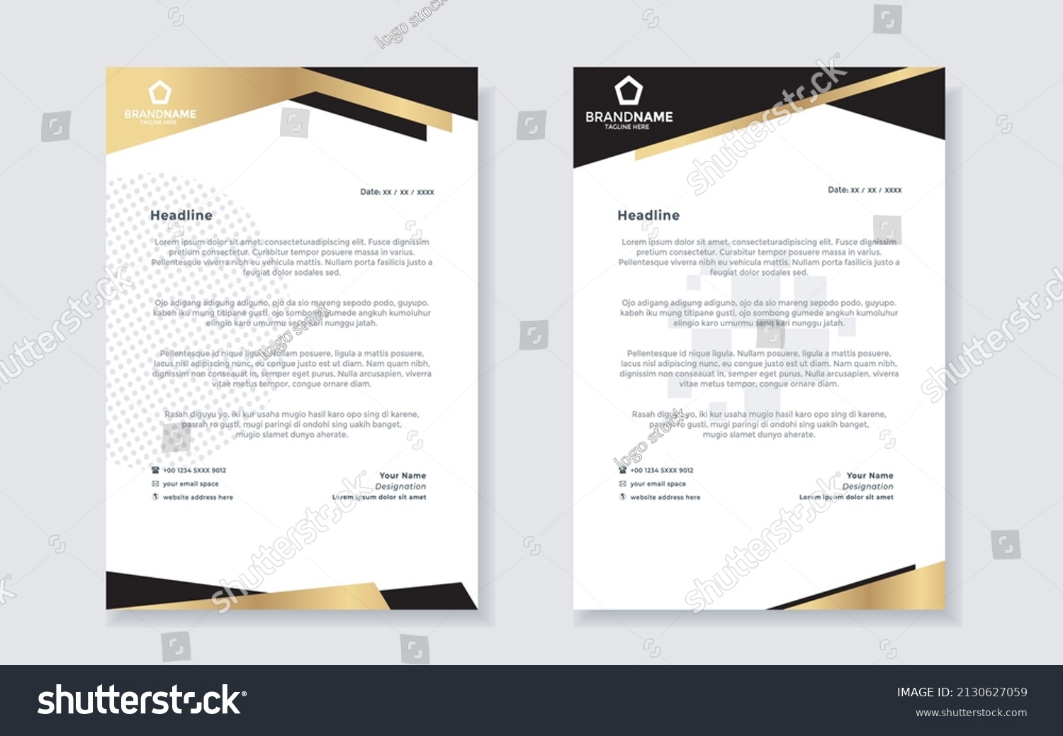 luxury gold letterhead elegant set for business - Royalty Free Stock ...