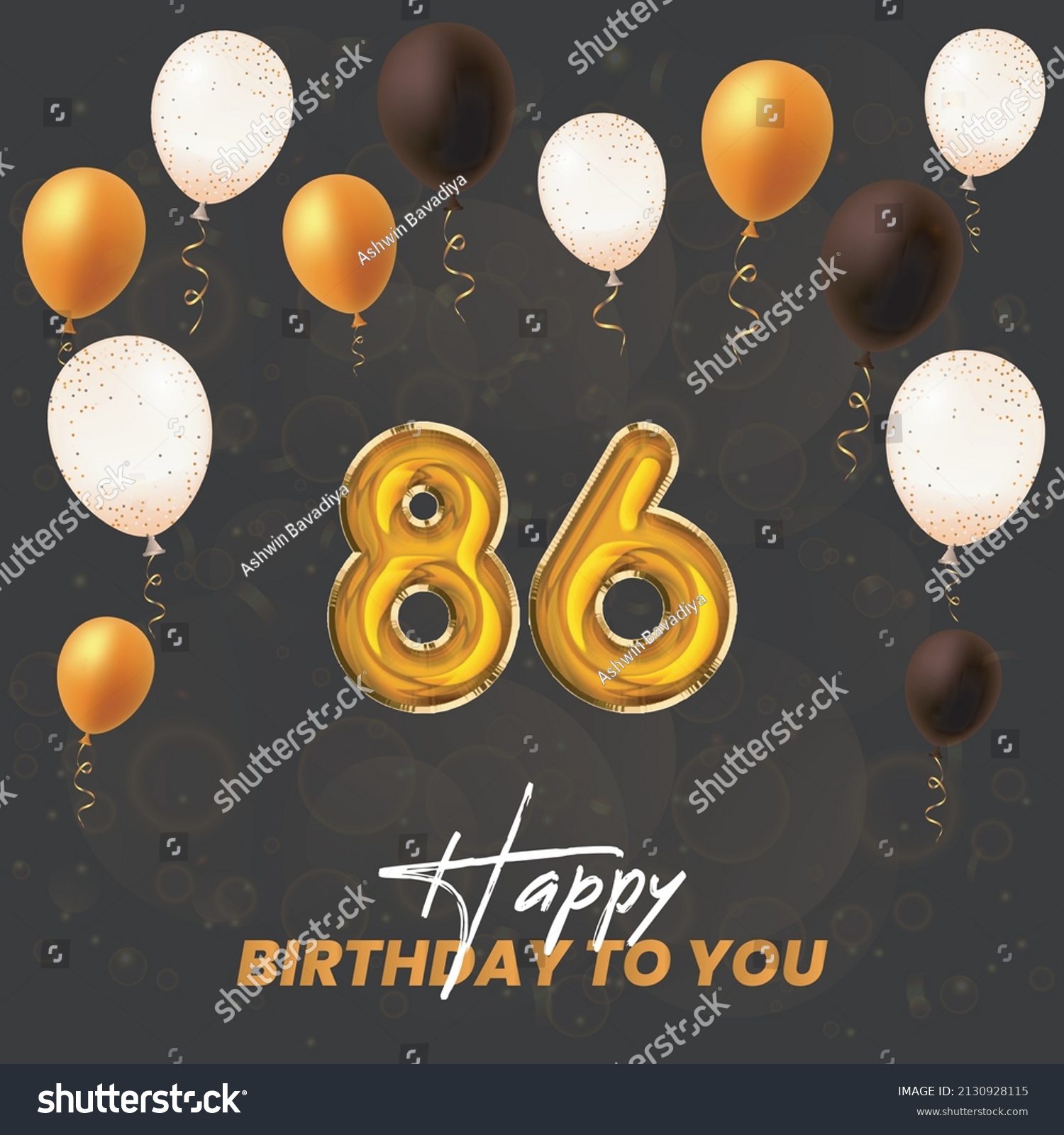 Happy 86th birthday, greeting card, vector - Royalty Free Stock Vector ...