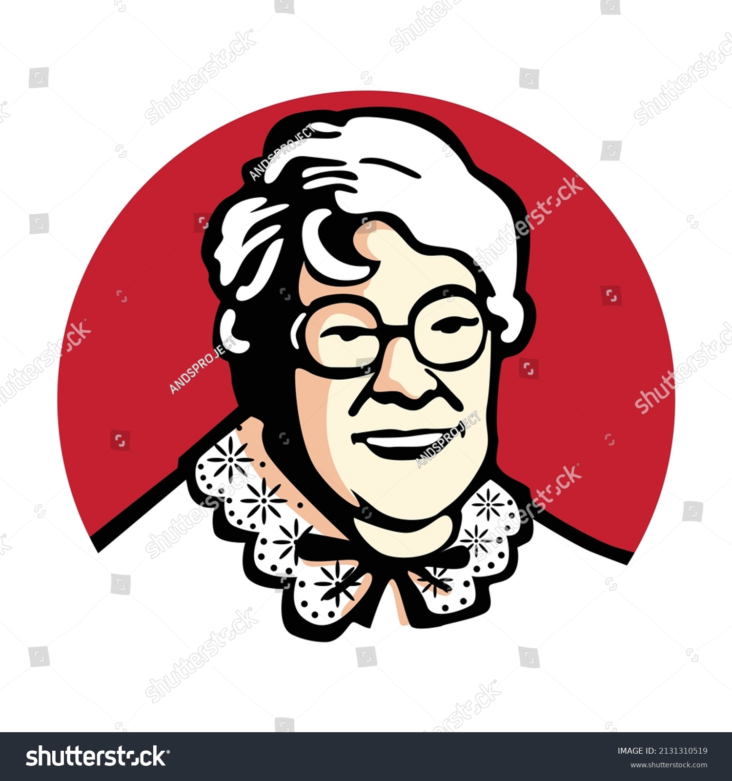 Red granny vector logo illustration - Royalty Free Stock Vector ...