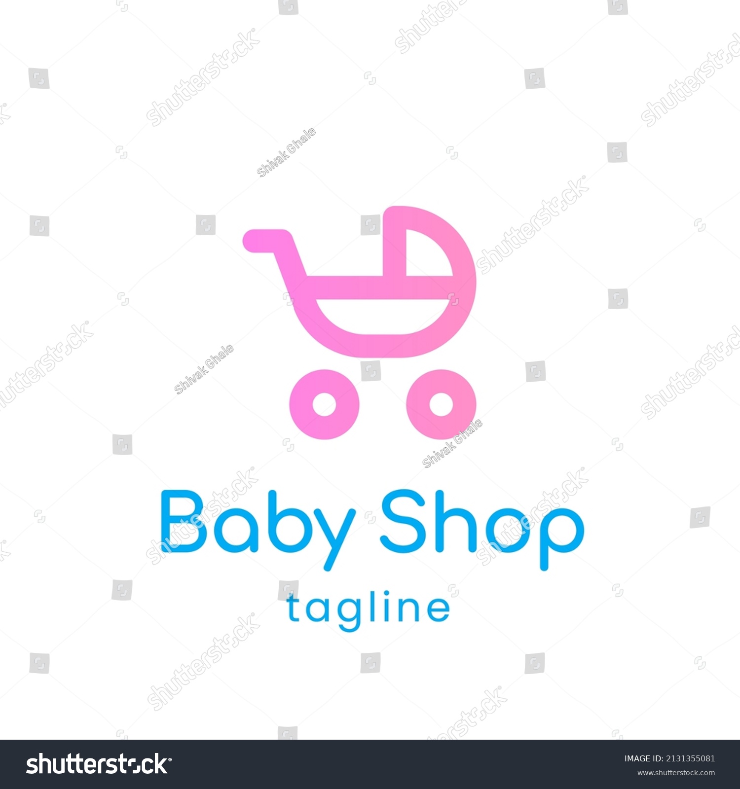 Baby Shop Logo Design. Cute Baby Product Shop - Royalty Free Stock 