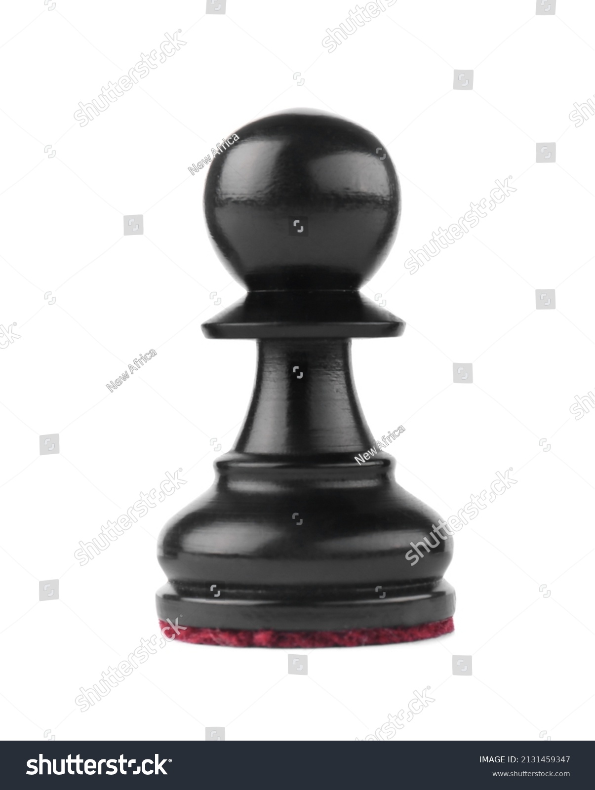 Wooden Pawn chess piece on white background #2131459347