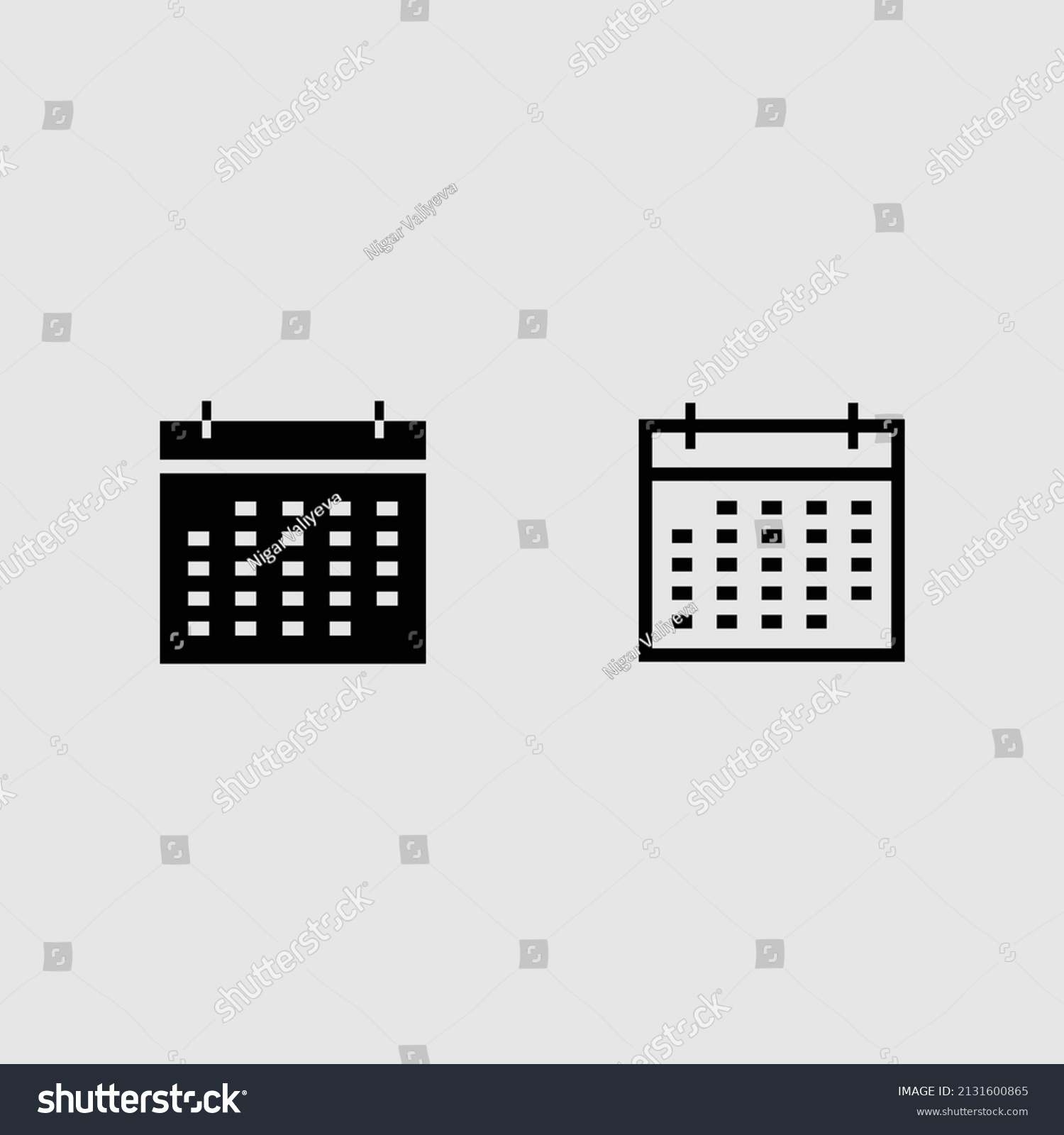 calendar fill and outline icon set isolated - Royalty Free Stock Vector ...