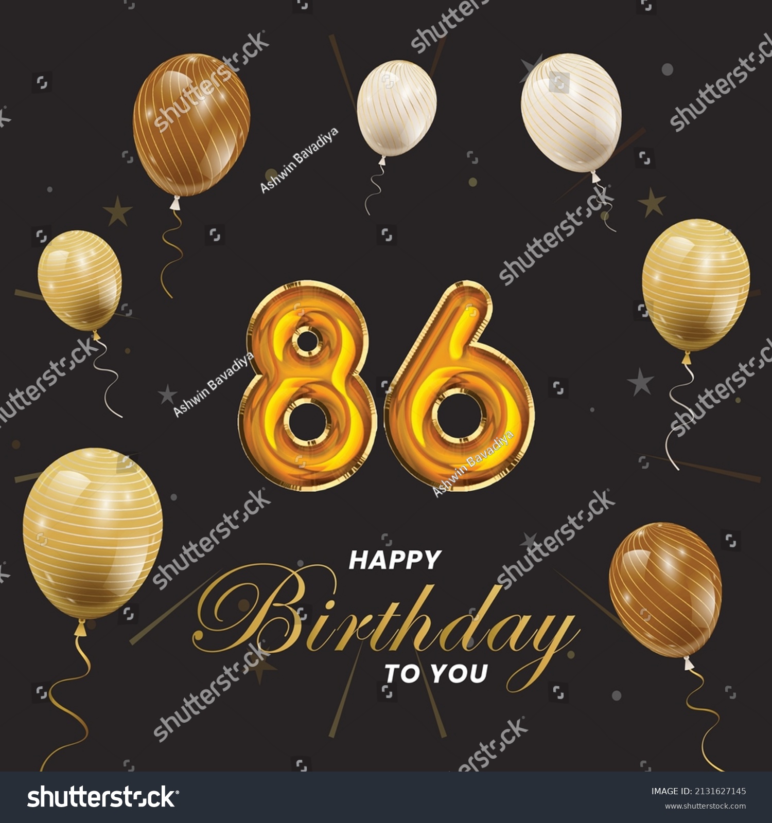 Happy 86th birthday, greeting card, vector - Royalty Free Stock Vector ...