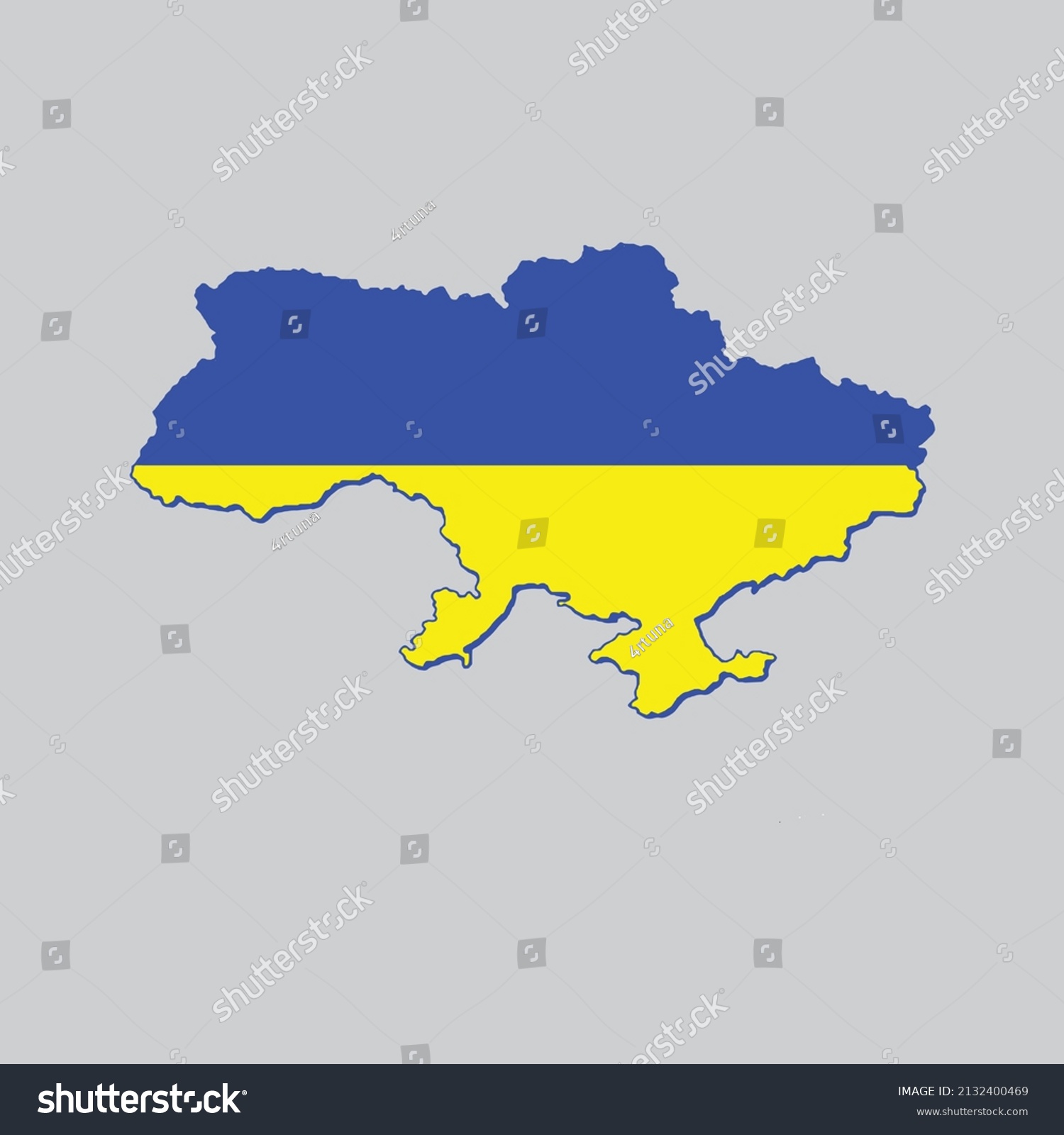 Map of Ukraine. Color map of Ukraine on a gray - Royalty Free Stock ...