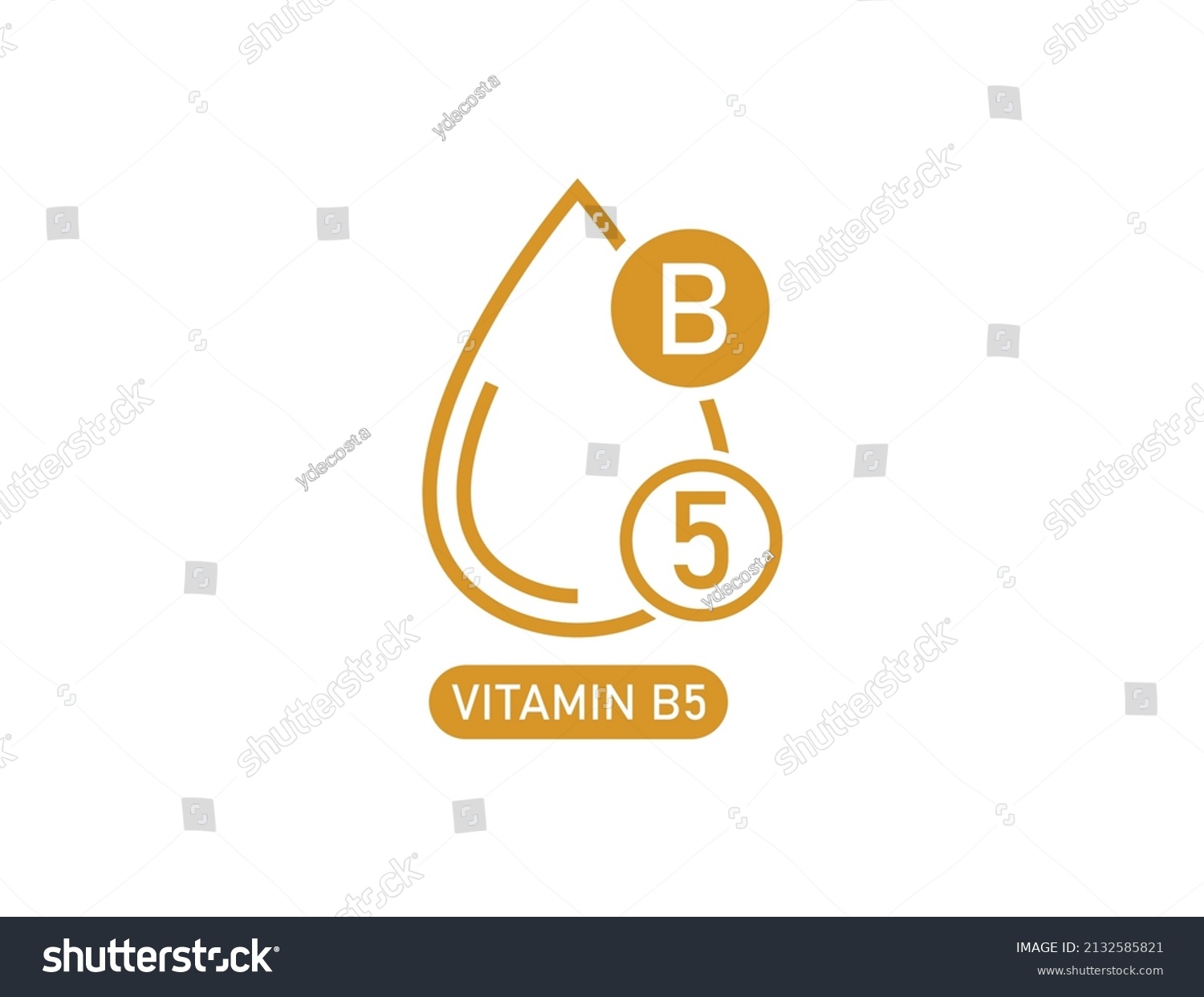 vitamin b5 logo, icon, drop vector illustration  #2132585821