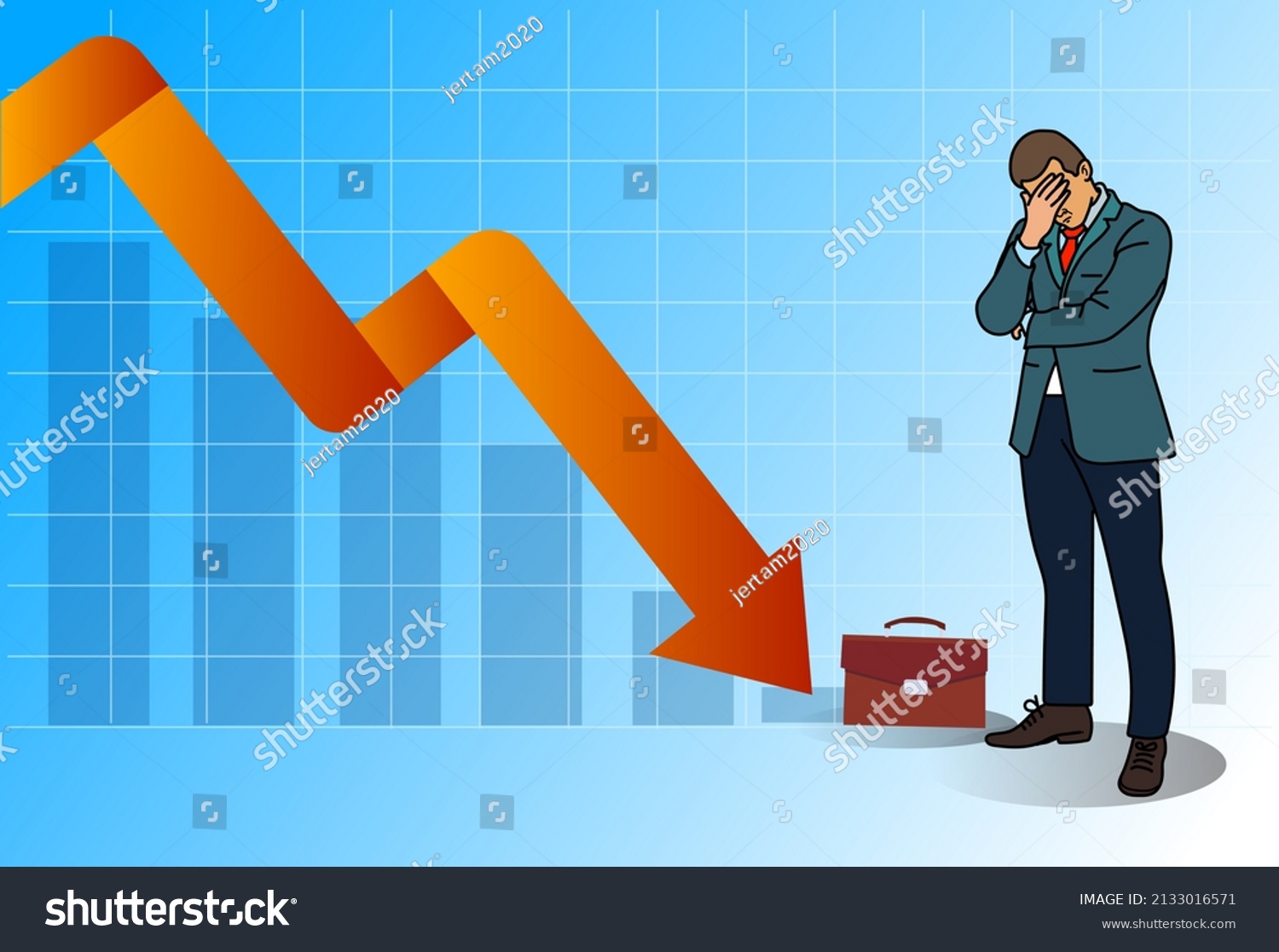 business man with failure chart. Business stock - Royalty Free Stock ...