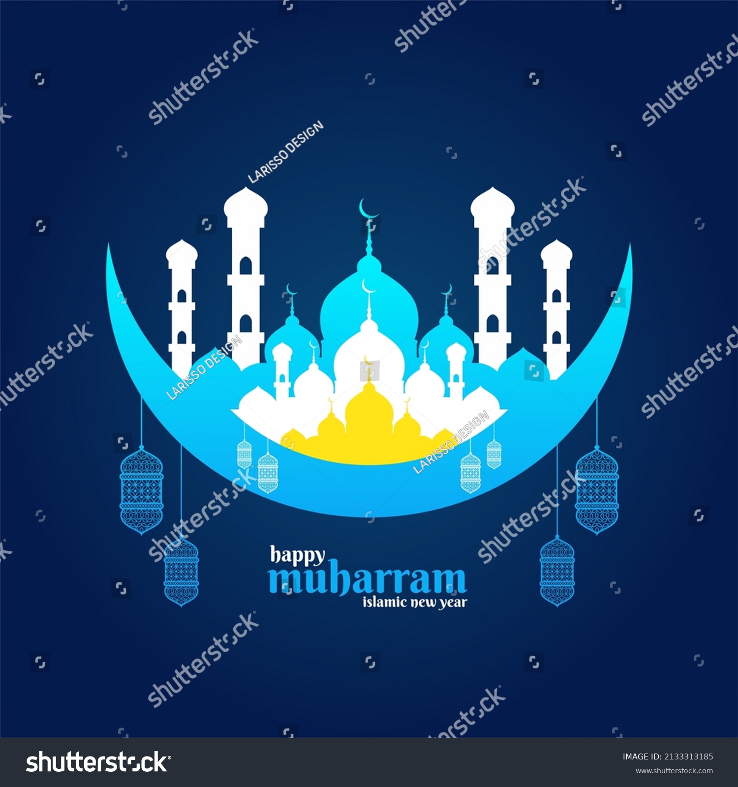 Happy New Hijri Year, Islamic New Year 1444 - Royalty Free Stock Vector ...