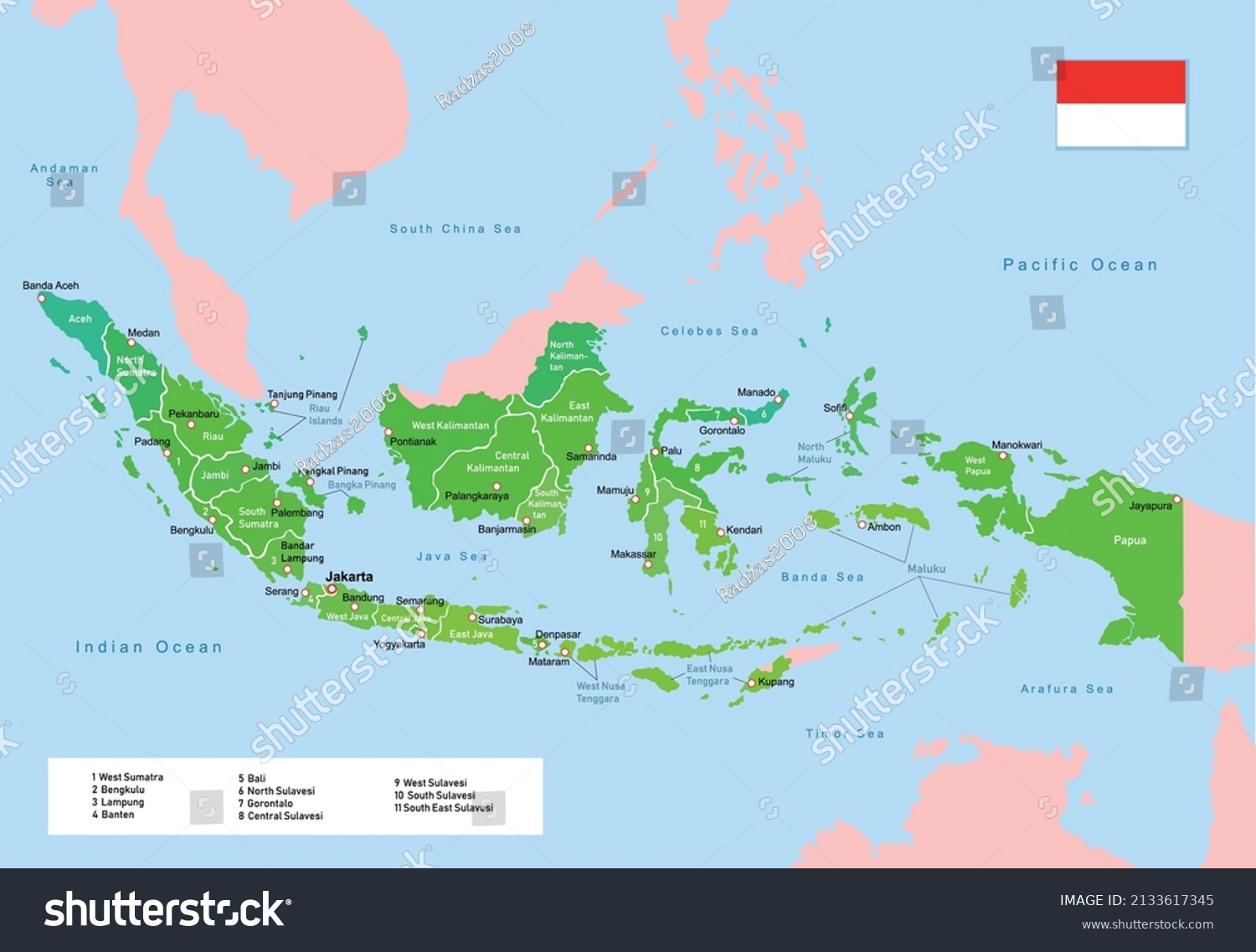 Indonesia administrative map. Vector - Royalty Free Stock Vector ...