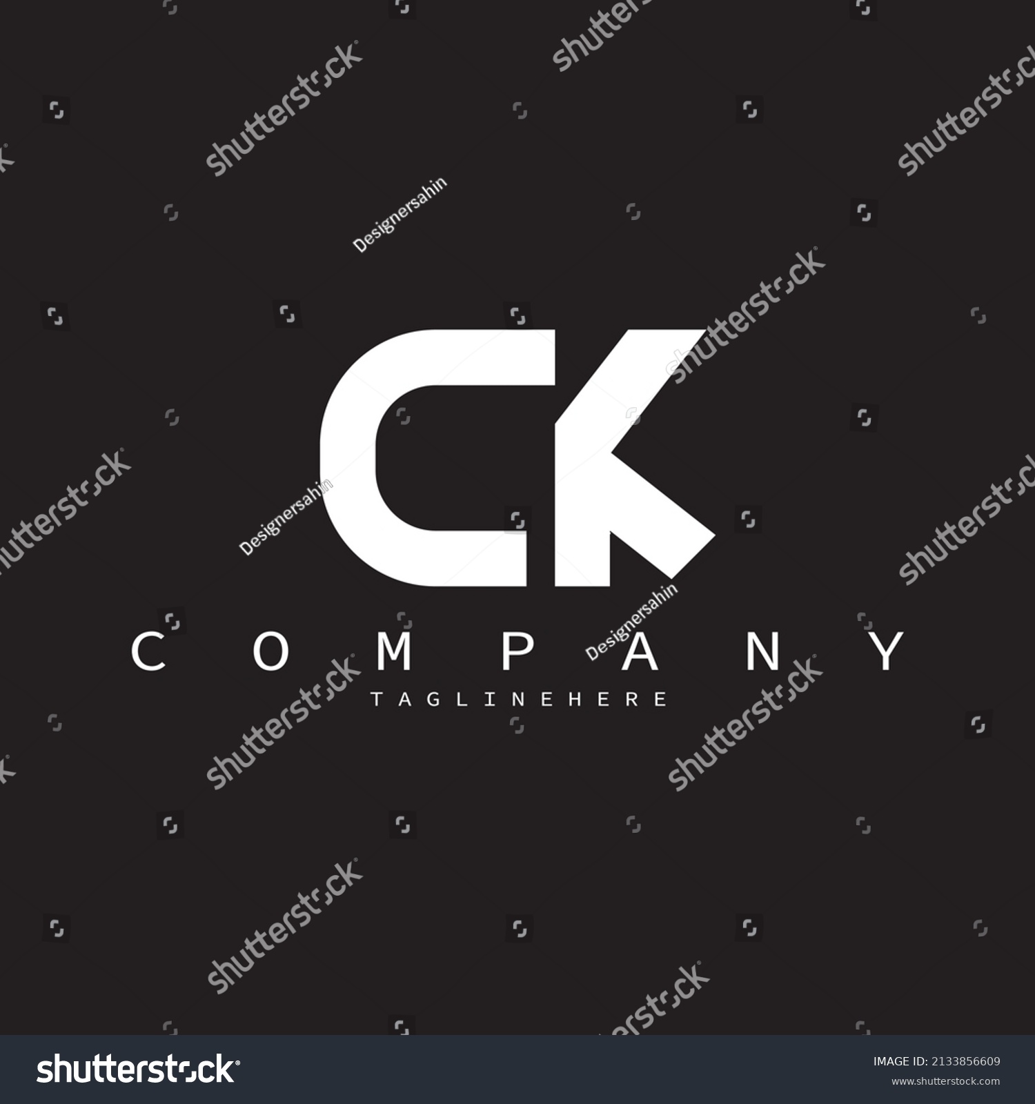 Creative letter CK logo design elements simple - Royalty Free Stock ...